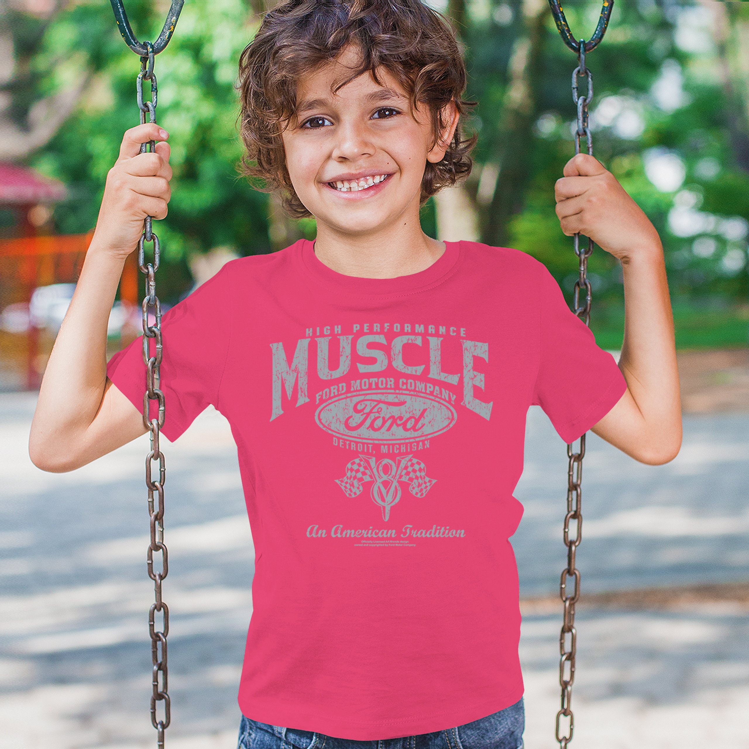 High Performance Muscle Ford Youth T-shirt American Tradition V8 Vintage Kids - Picture 40 of 43