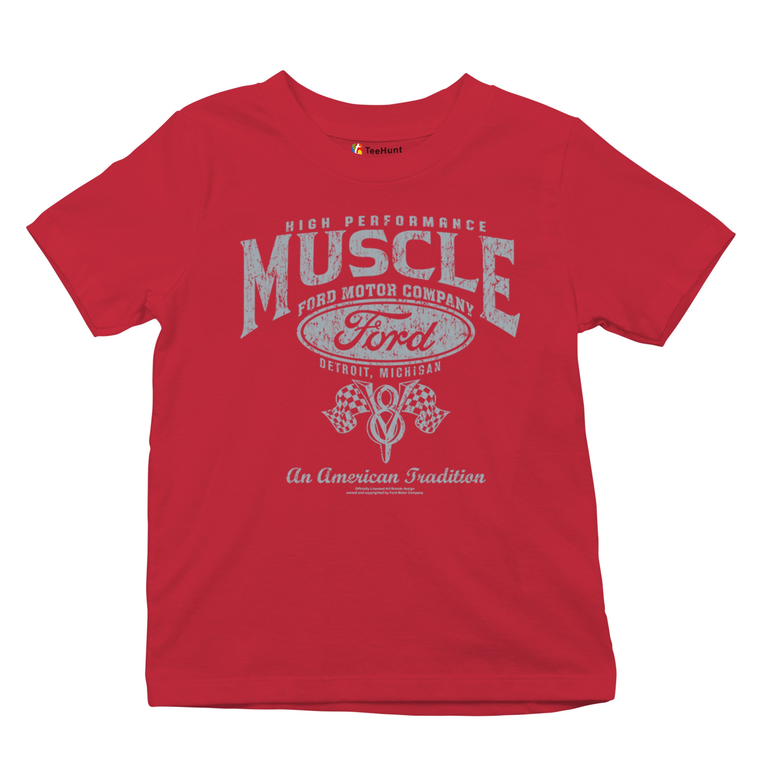 High Performance Muscle Ford Youth T-shirt American Tradition V8 Vintage Kids - Picture 13 of 43