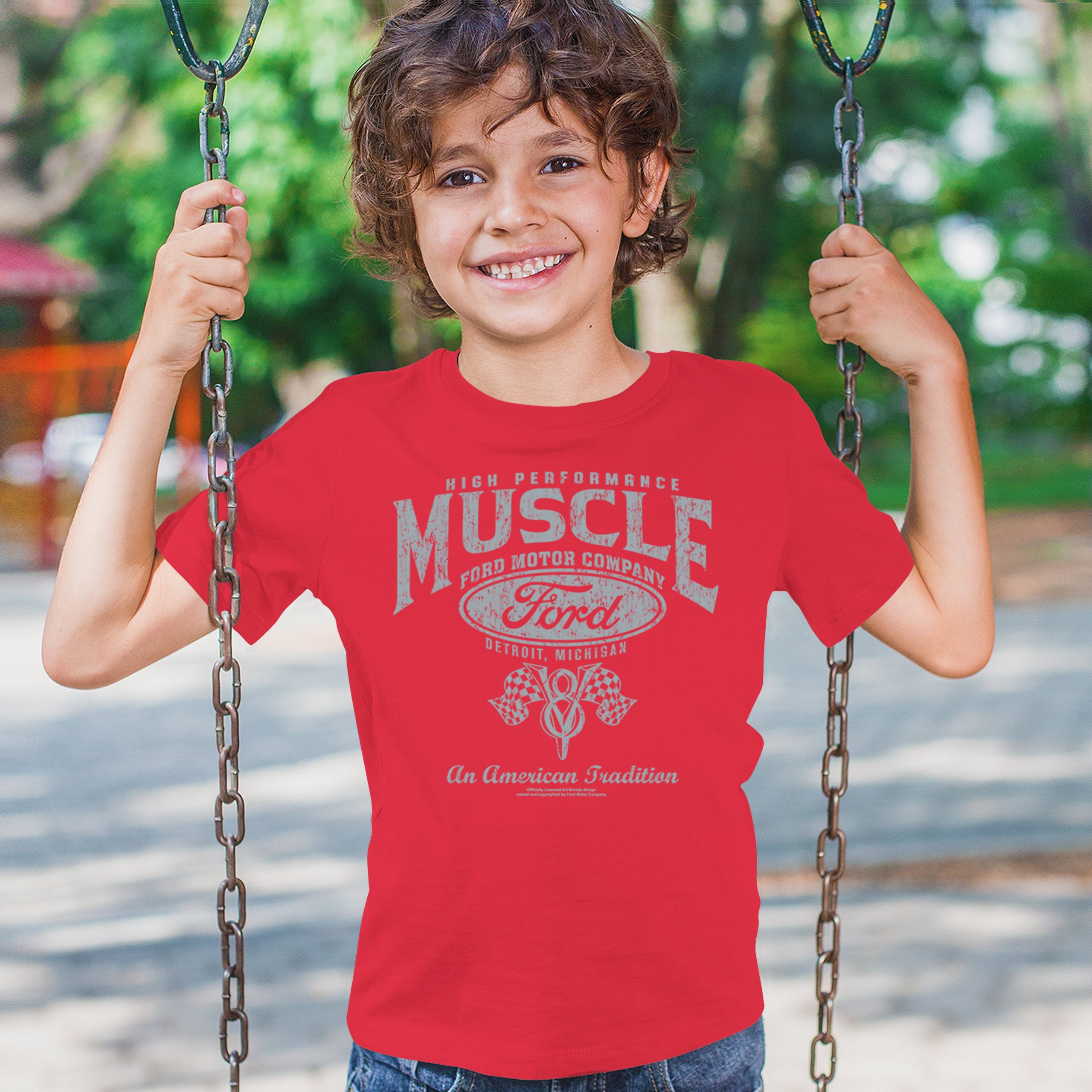High Performance Muscle Ford Youth T-shirt American Tradition V8 Vintage Kids - Picture 12 of 43