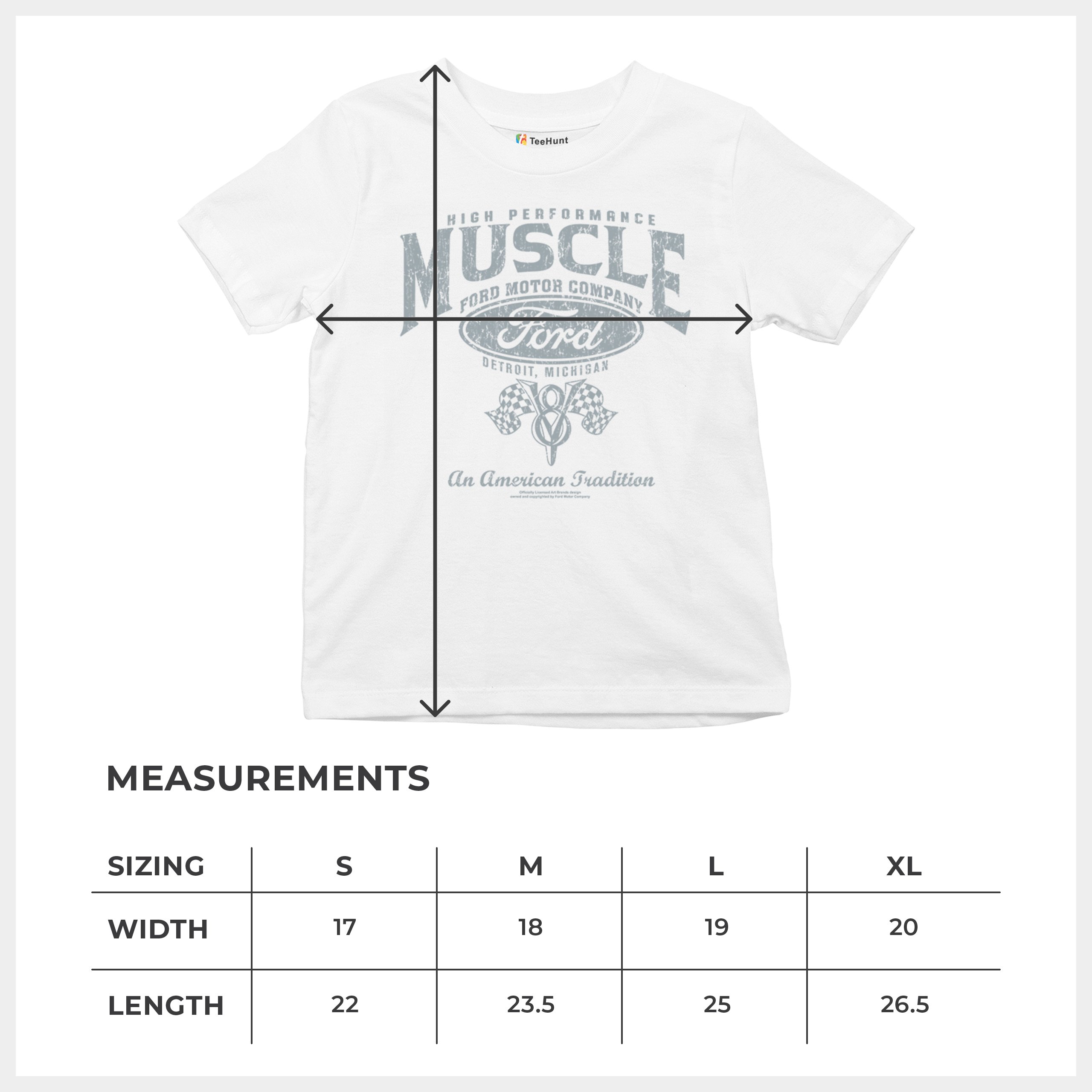 High Performance Muscle Ford Youth T-shirt American Tradition V8 Vintage Kids - Picture 22 of 43