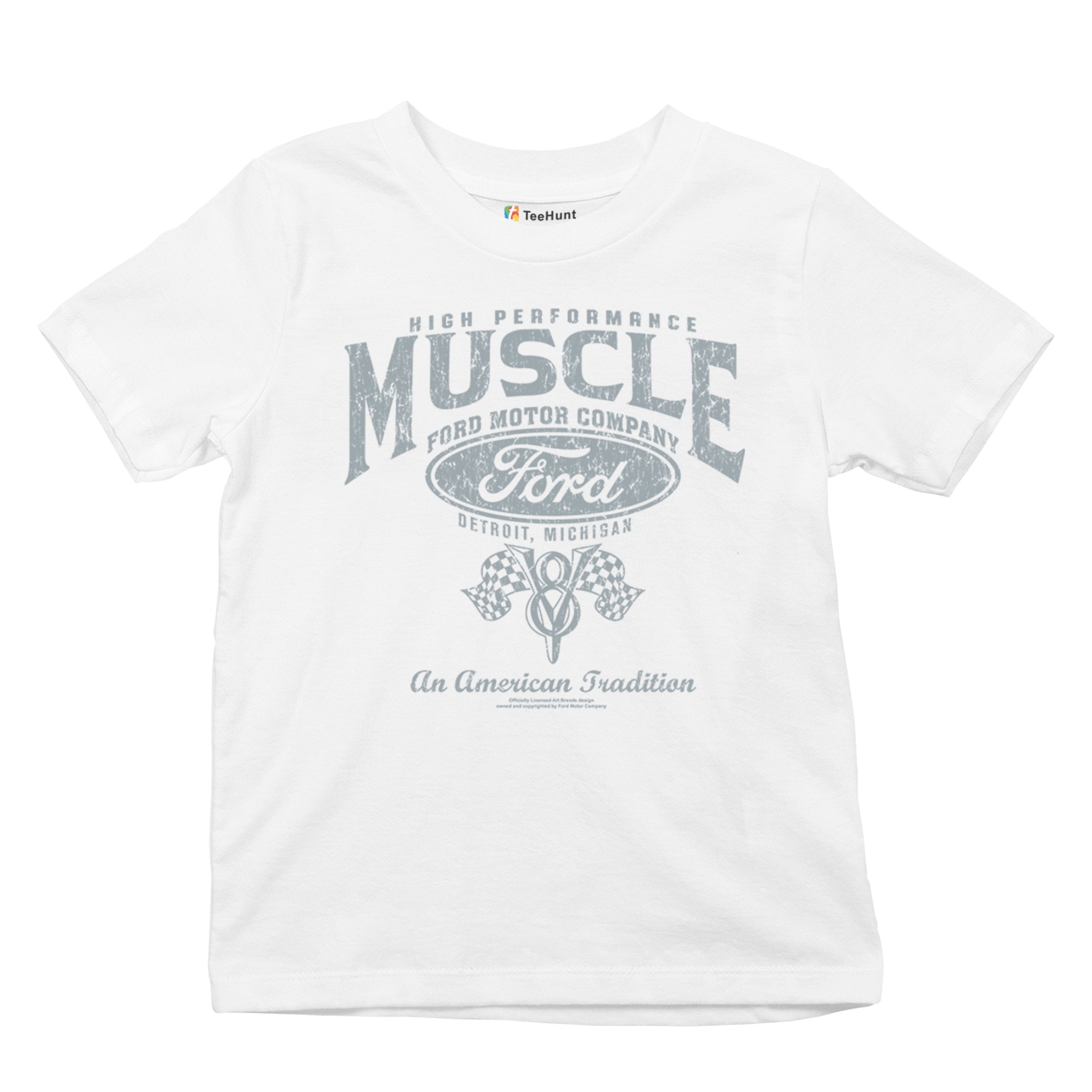 High Performance Muscle Ford Youth T-shirt American Tradition V8 Vintage Kids - Picture 20 of 43