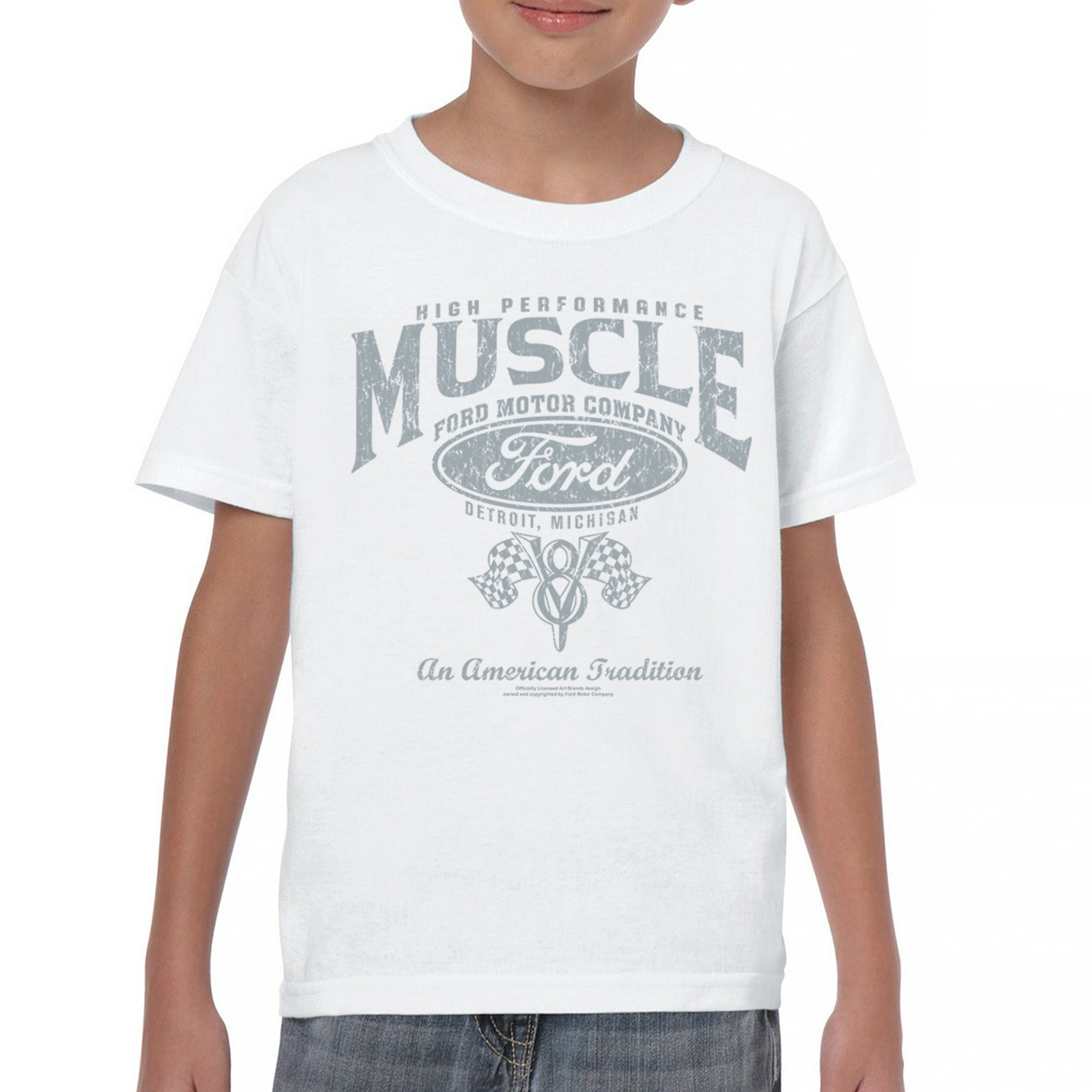 High Performance Muscle Ford Youth T-shirt American Tradition V8 Vintage Kids - Picture 16 of 43