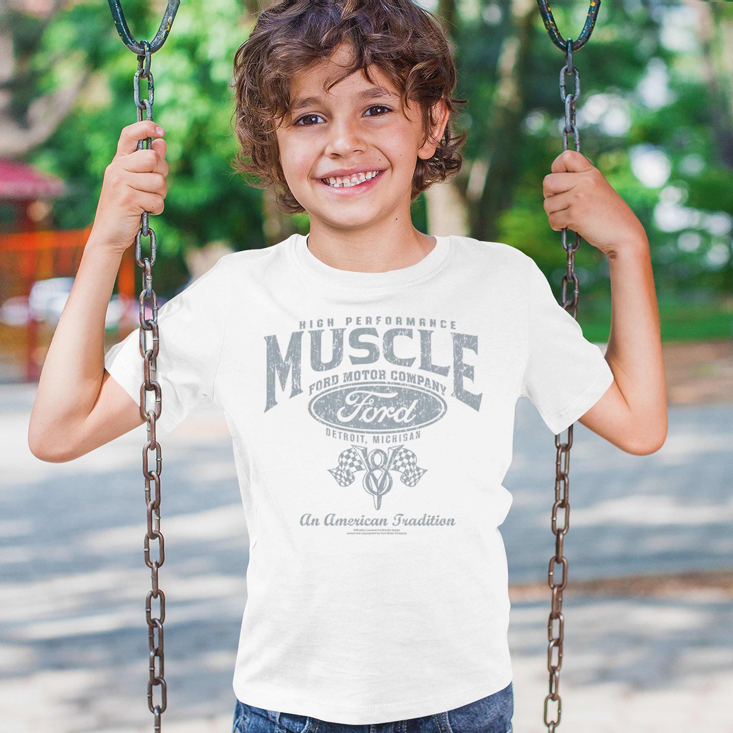 High Performance Muscle Ford Youth T-shirt American Tradition V8 Vintage Kids - Picture 19 of 43
