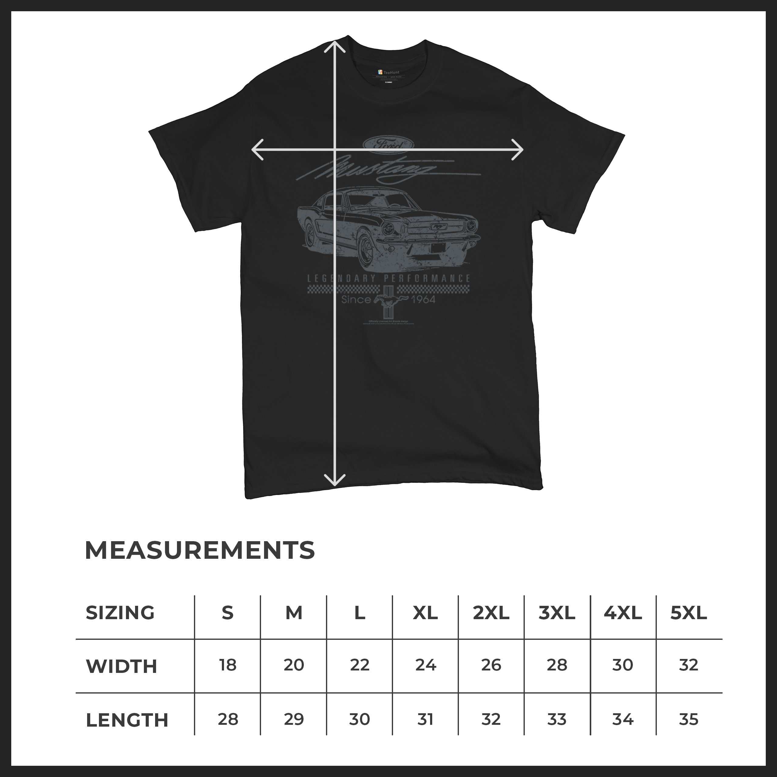 Mustang Legendary Performance Since Since 1964 T-shirt Ford Muscle Men's Tee - Picture 8 of 99