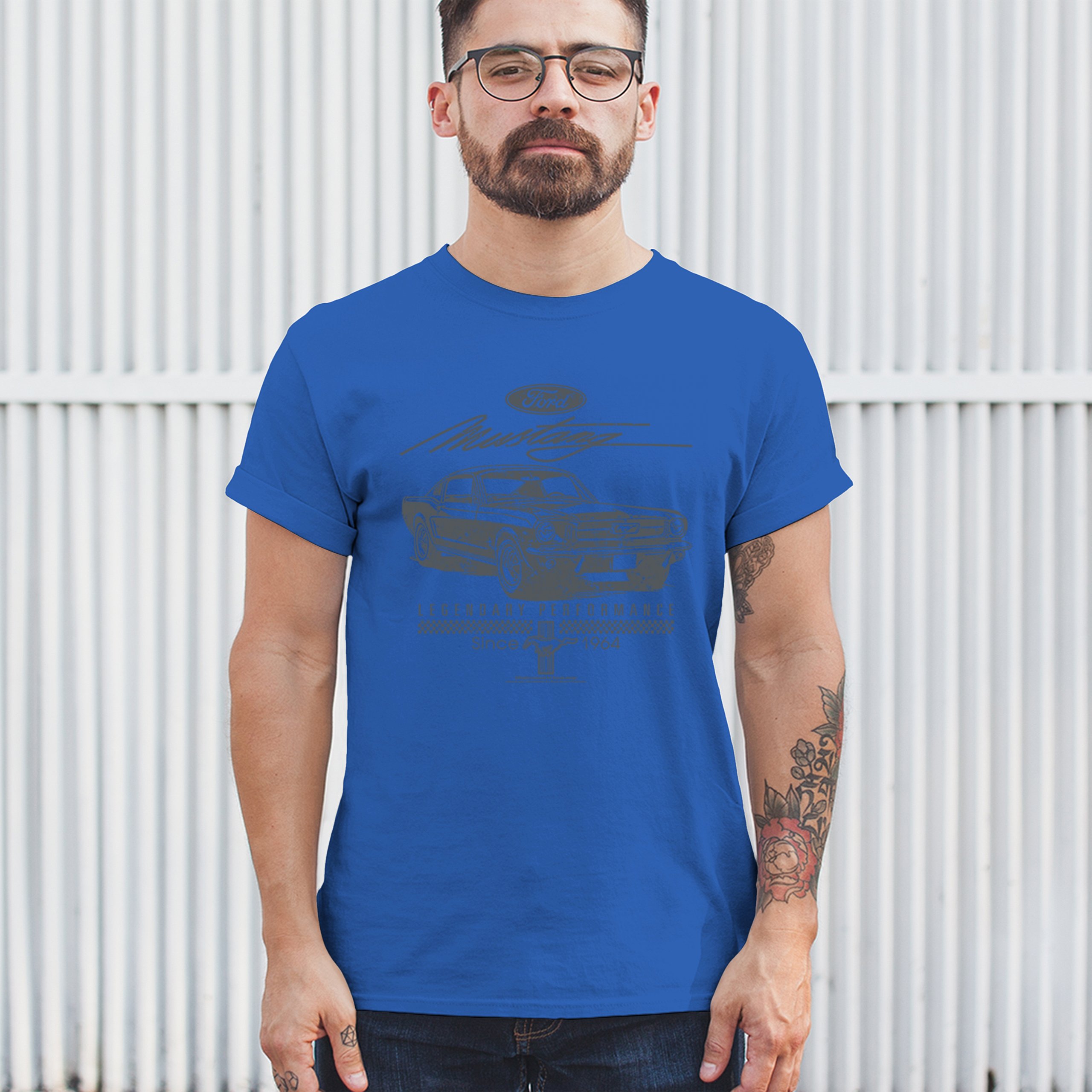 Mustang Legendary Performance Since Since 1964 T-shirt Ford Muscle Men's Tee - Picture 89 of 99