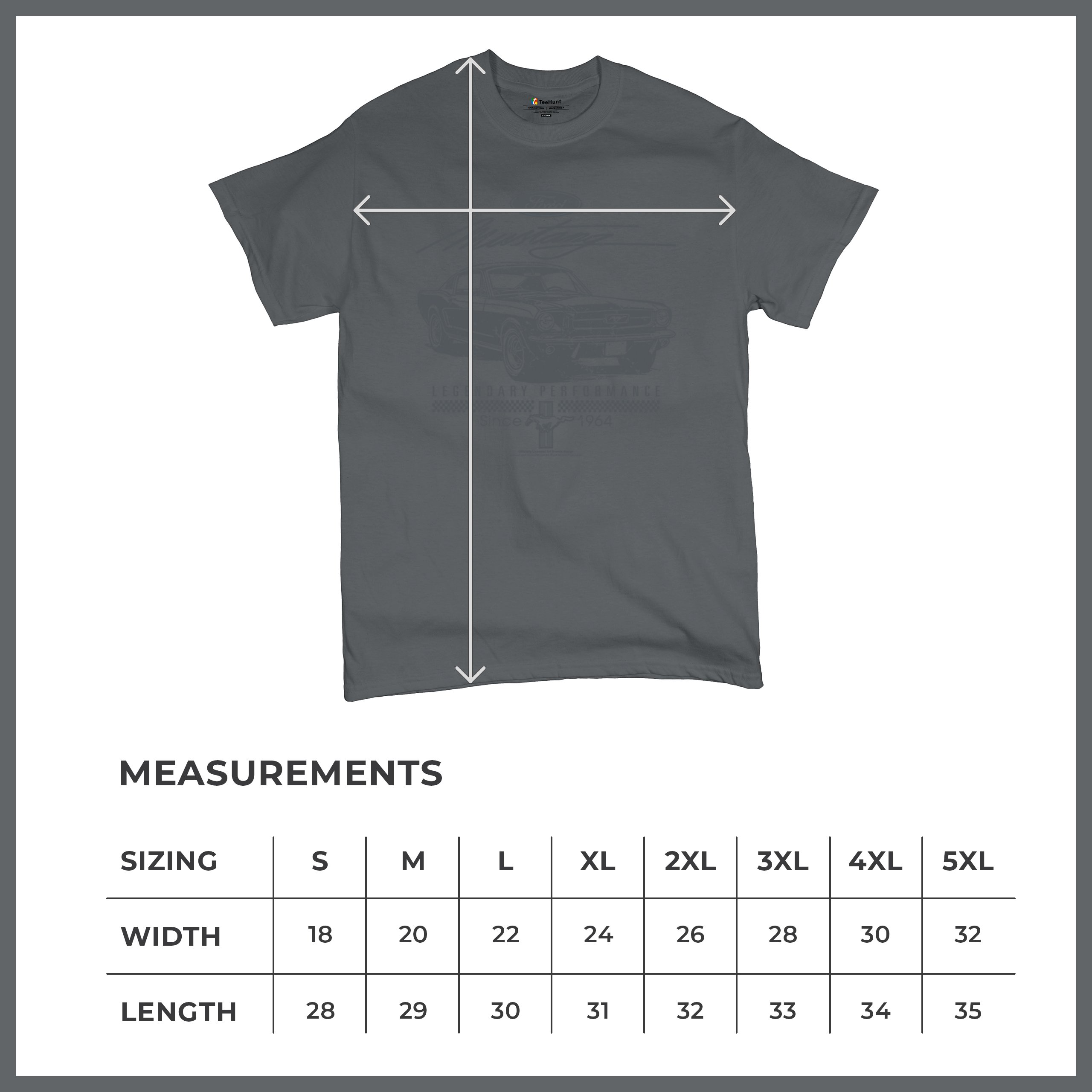 Mustang Legendary Performance Since Since 1964 T-shirt Ford Muscle Men's Tee - Picture 71 of 99