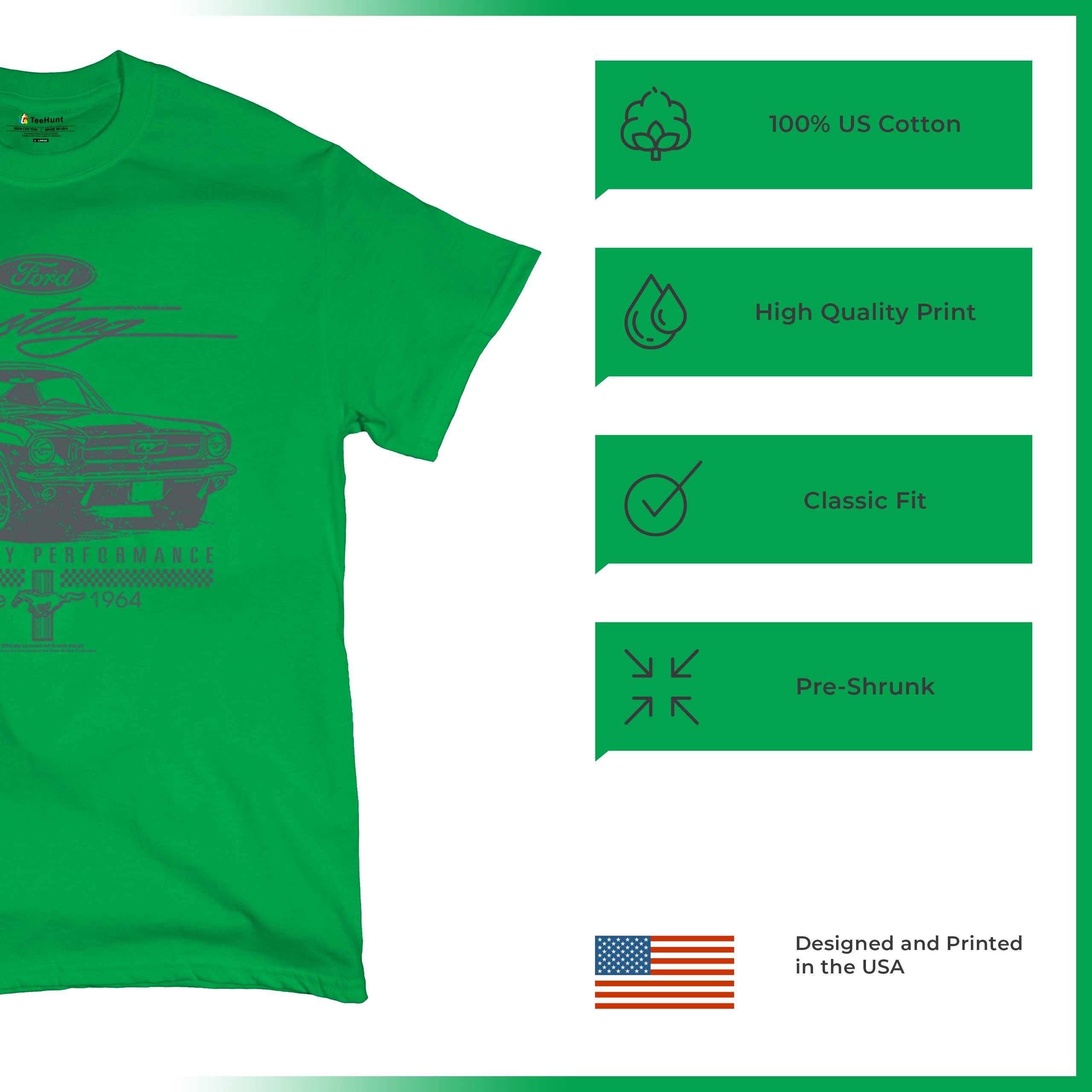 Mustang Legendary Performance Since Since 1964 T-shirt Ford Muscle Men's Tee - Picture 56 of 99