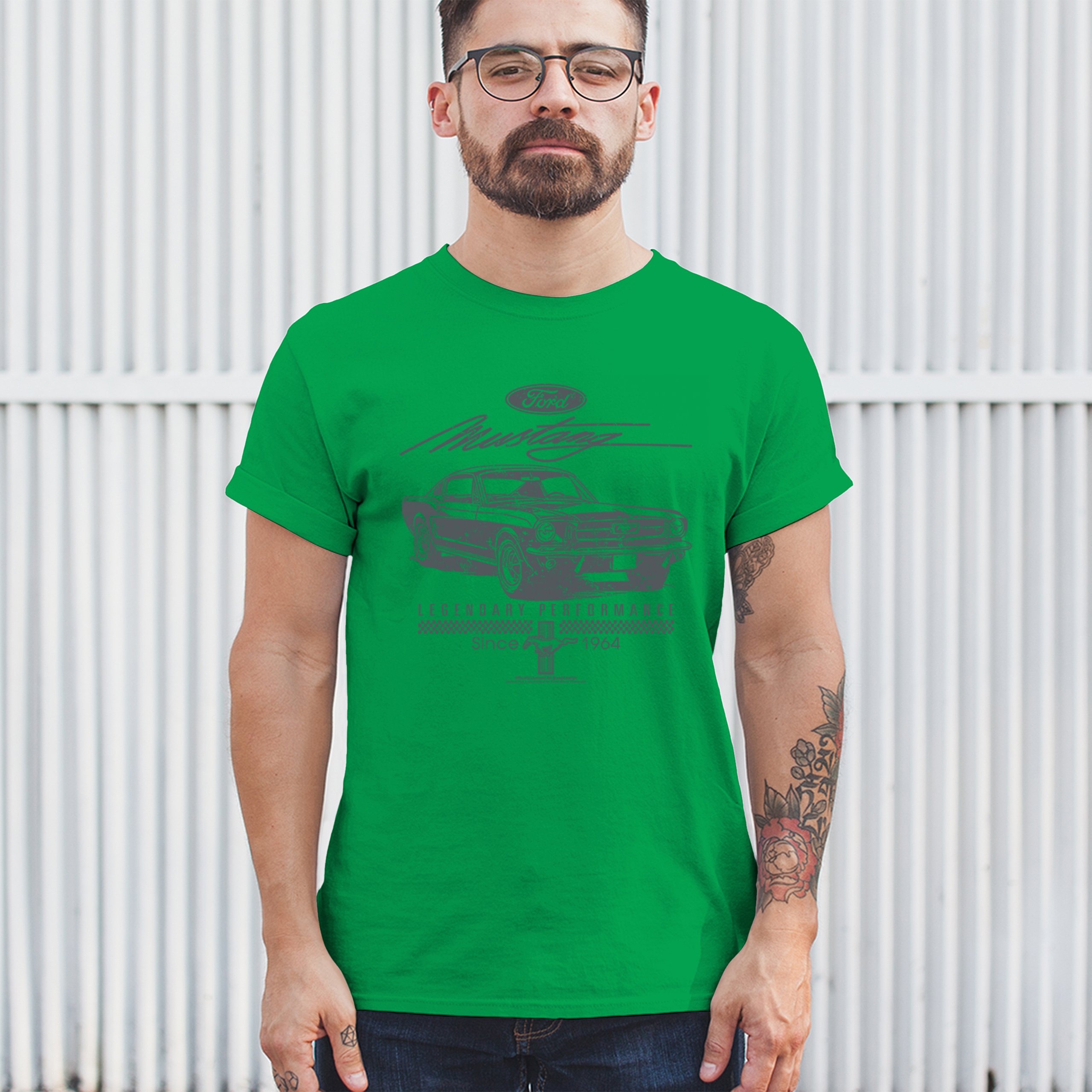 Mustang Legendary Performance Since Since 1964 T-shirt Ford Muscle Men's Tee - Picture 54 of 99