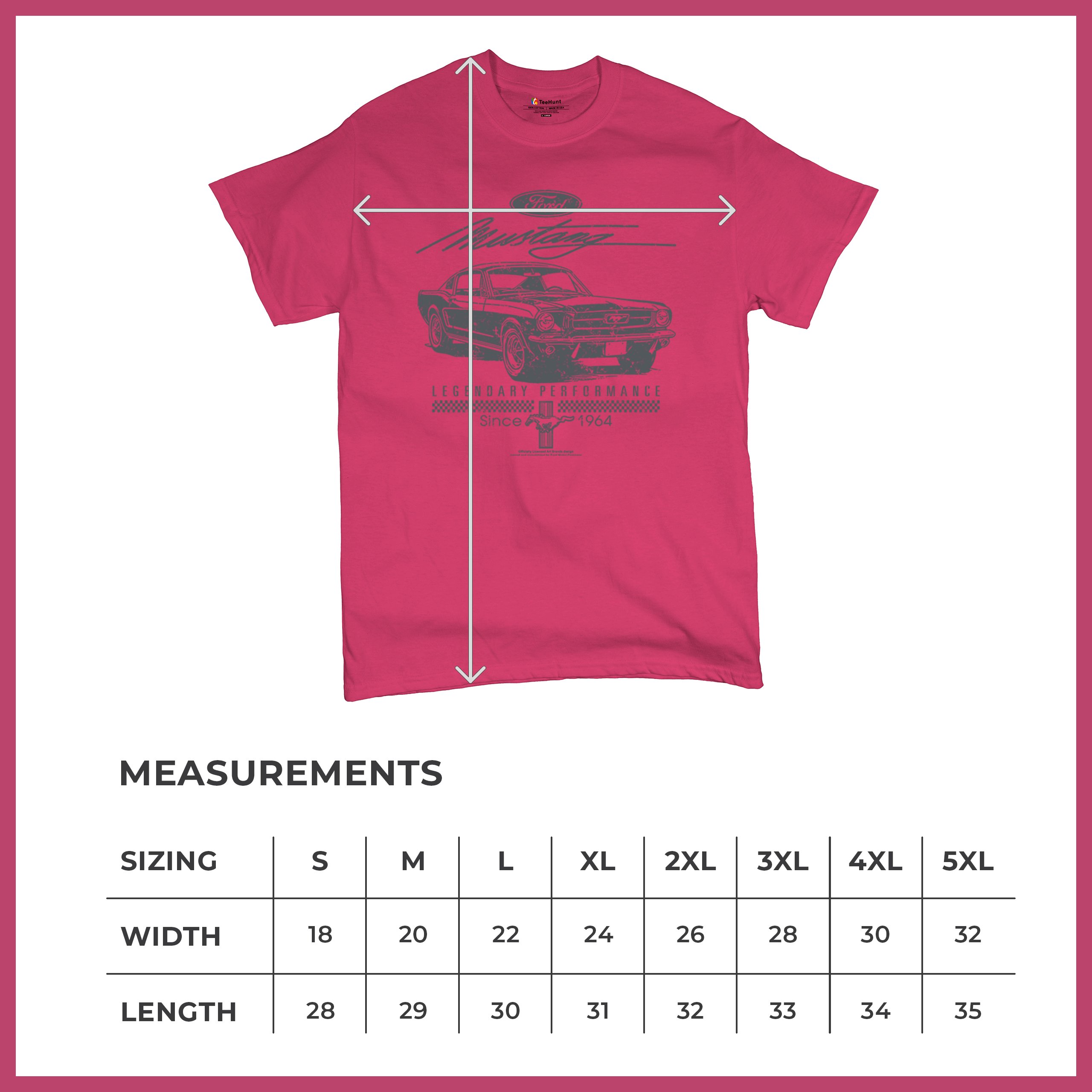 Mustang Legendary Performance Since Since 1964 T-shirt Ford Muscle Men's Tee - Picture 22 of 99