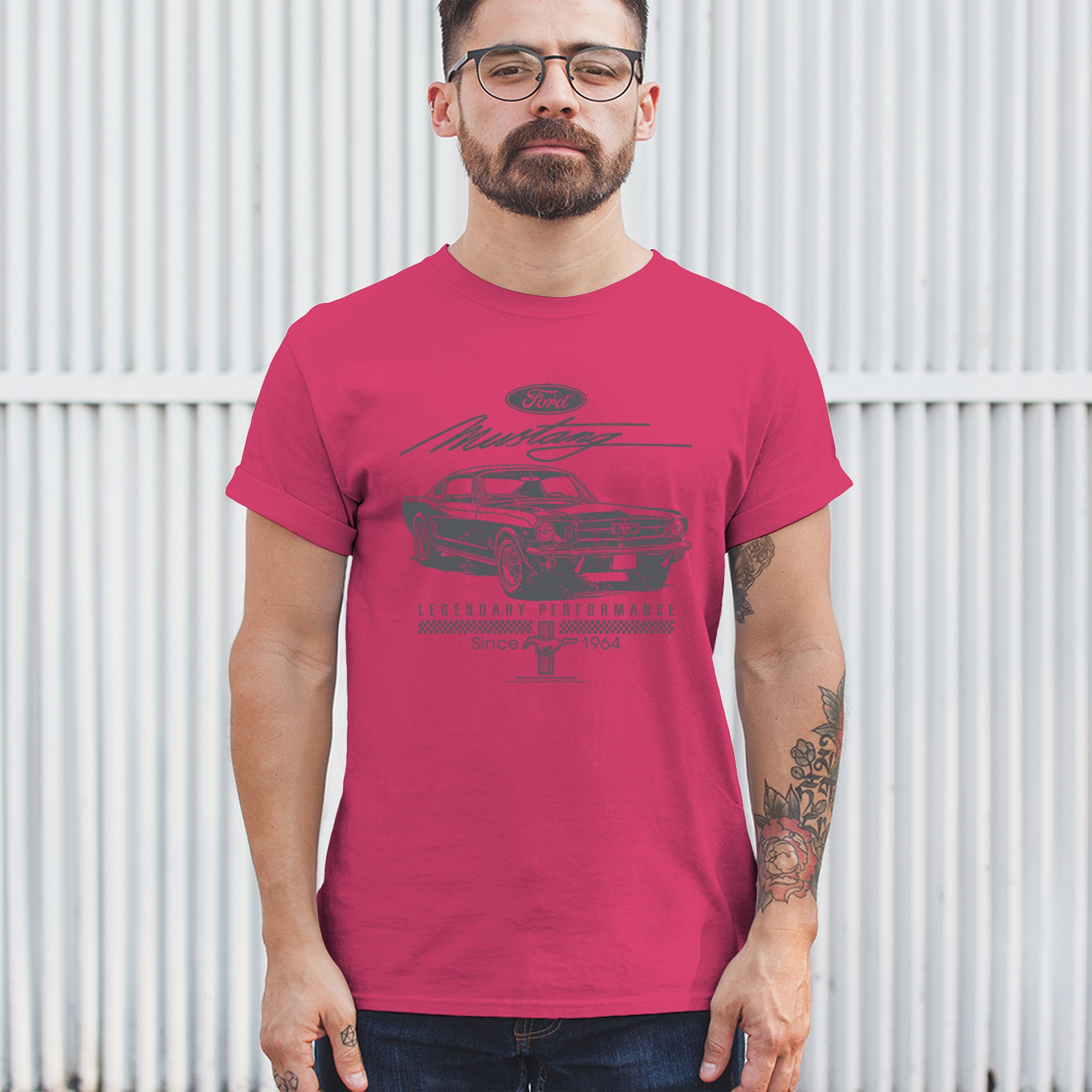 Mustang Legendary Performance Since Since 1964 T-shirt Ford Muscle Men's Tee - Picture 19 of 99