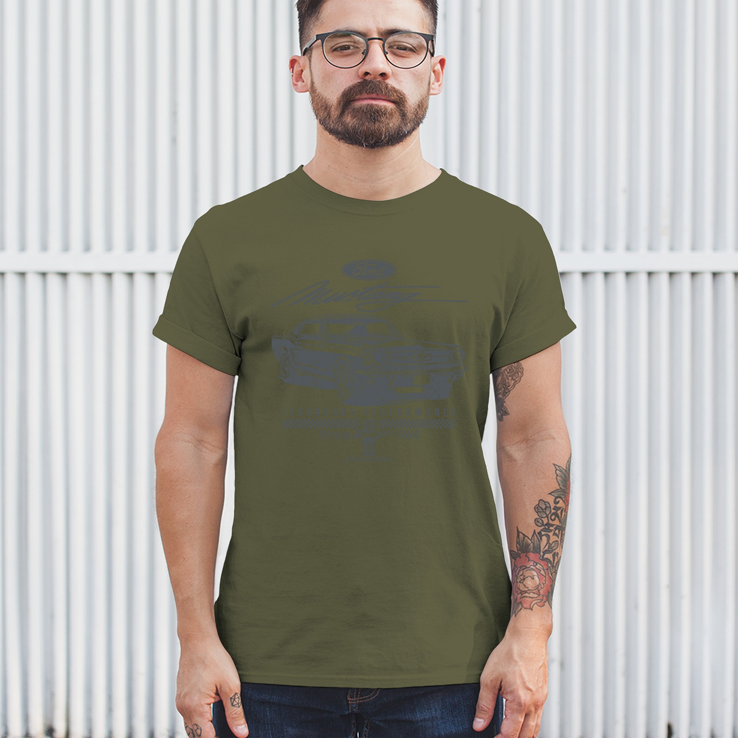 Mustang Legendary Performance Since Since 1964 T-shirt Ford Muscle Men's Tee - Picture 82 of 99