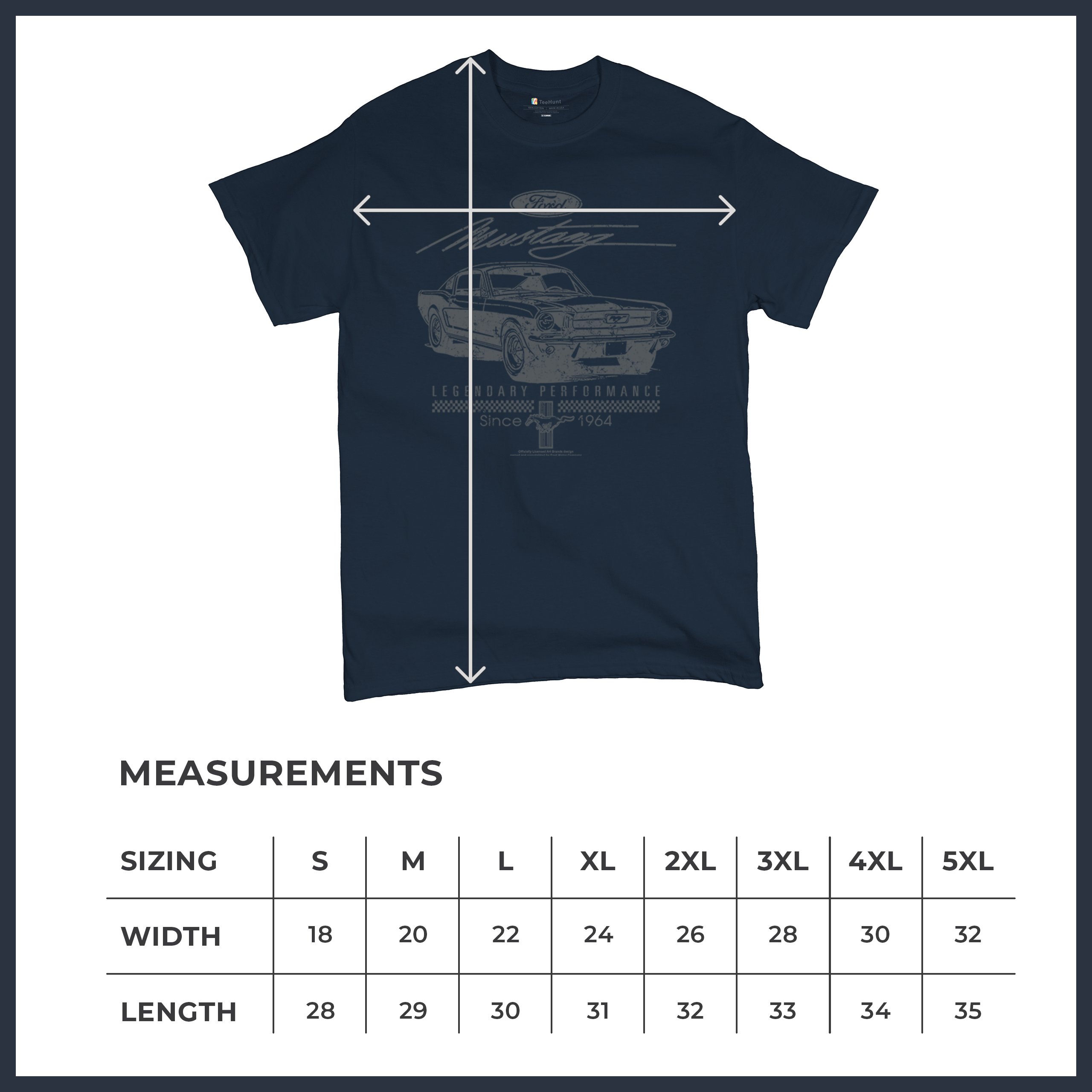 Mustang Legendary Performance Since Since 1964 T-shirt Ford Muscle Men's Tee - Picture 50 of 99