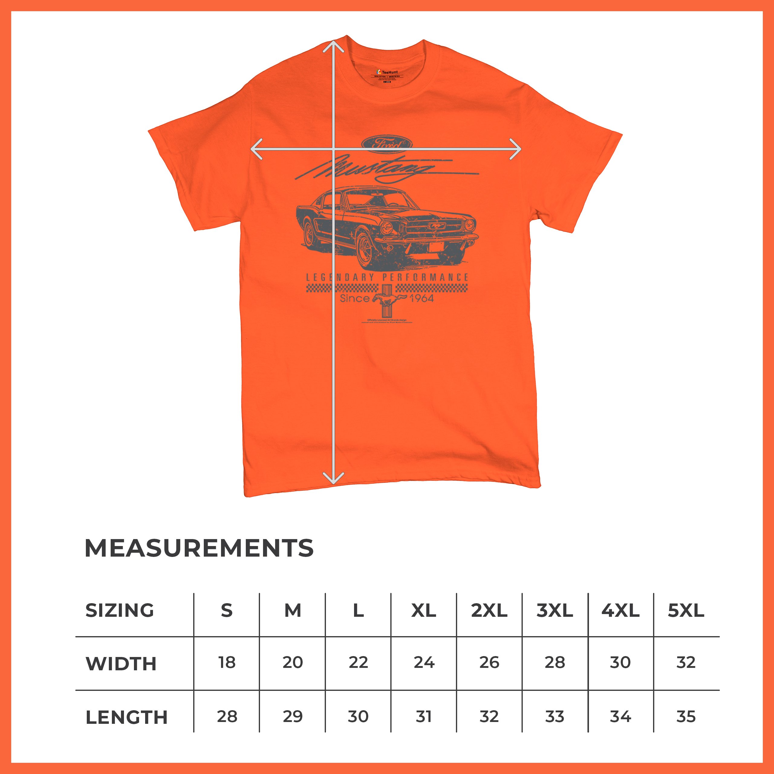 Mustang Legendary Performance Since Since 1964 T-shirt Ford Muscle Men's Tee - Picture 15 of 99