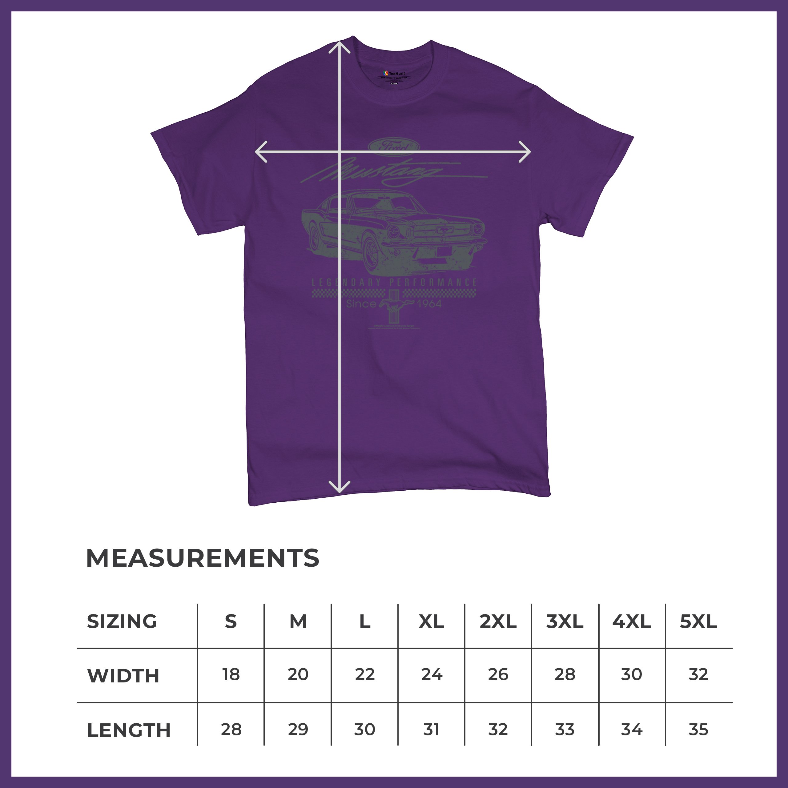 Mustang Legendary Performance Since Since 1964 T-shirt Ford Muscle Men's Tee - Picture 29 of 99
