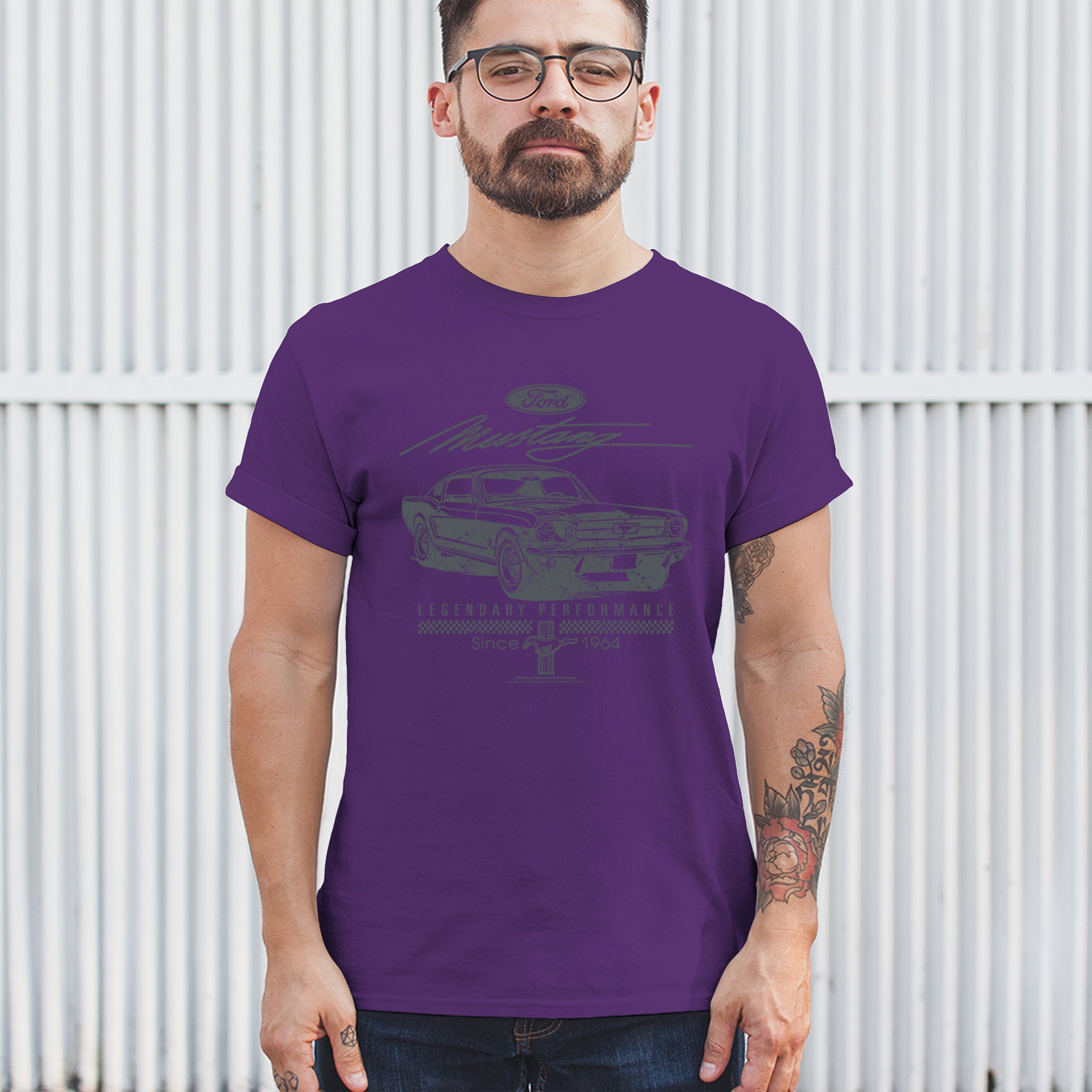 Mustang Legendary Performance Since Since 1964 T-shirt Ford Muscle Men's Tee - Picture 26 of 99
