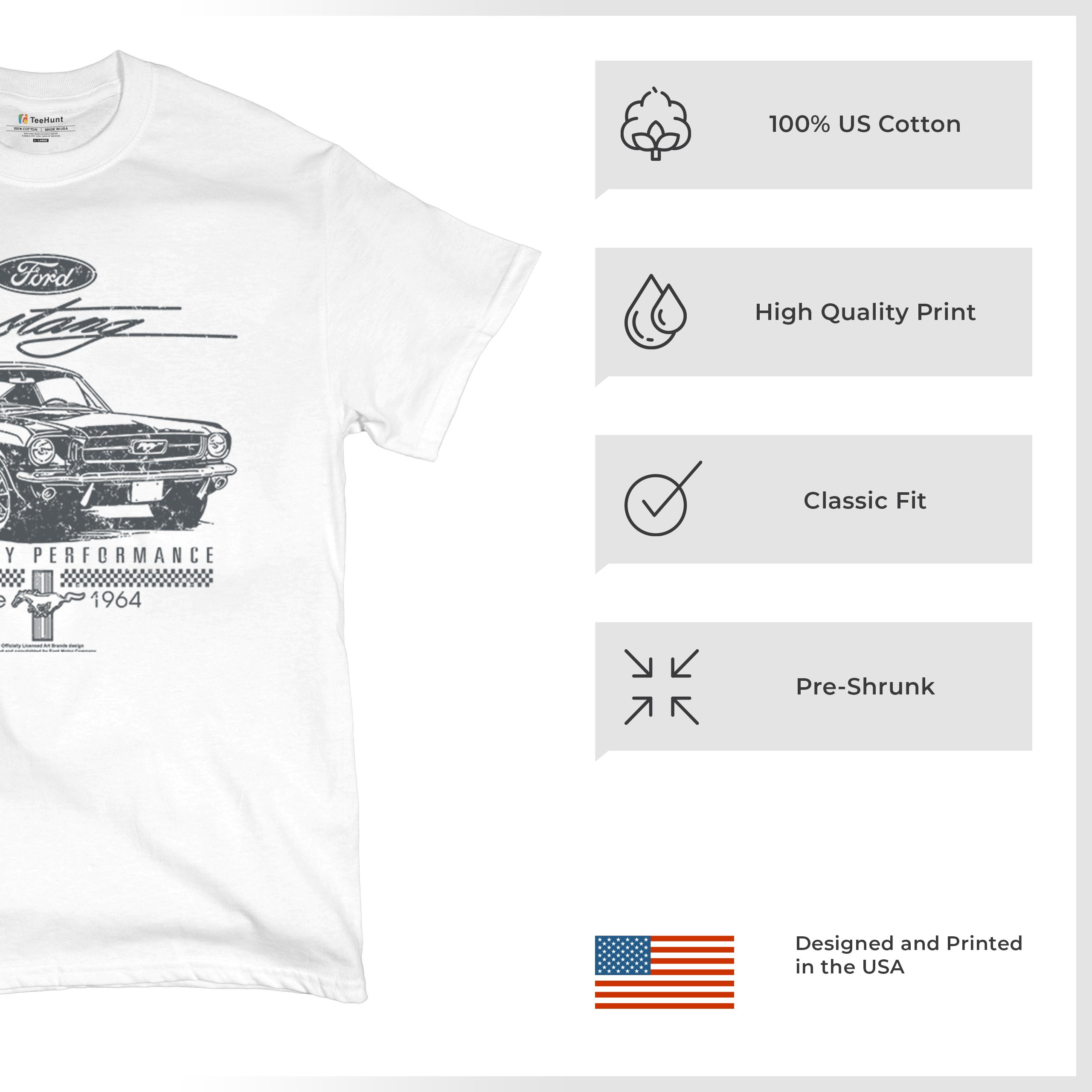 Mustang Legendary Performance Since Since 1964 T-shirt Ford Muscle Men's Tee - Picture 42 of 99