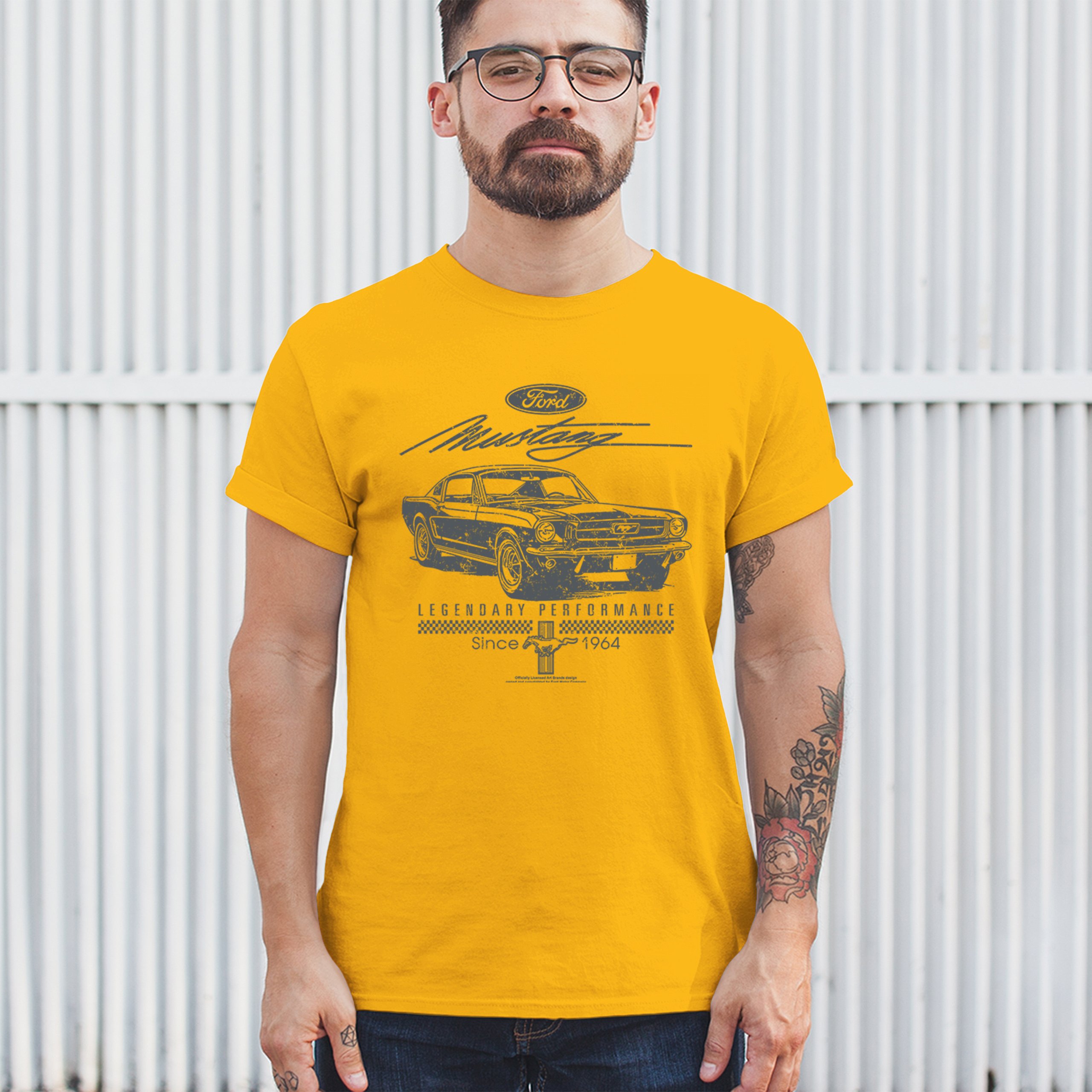 Mustang Legendary Performance Since Since 1964 T-shirt Ford Muscle Men's Tee - Picture 96 of 99