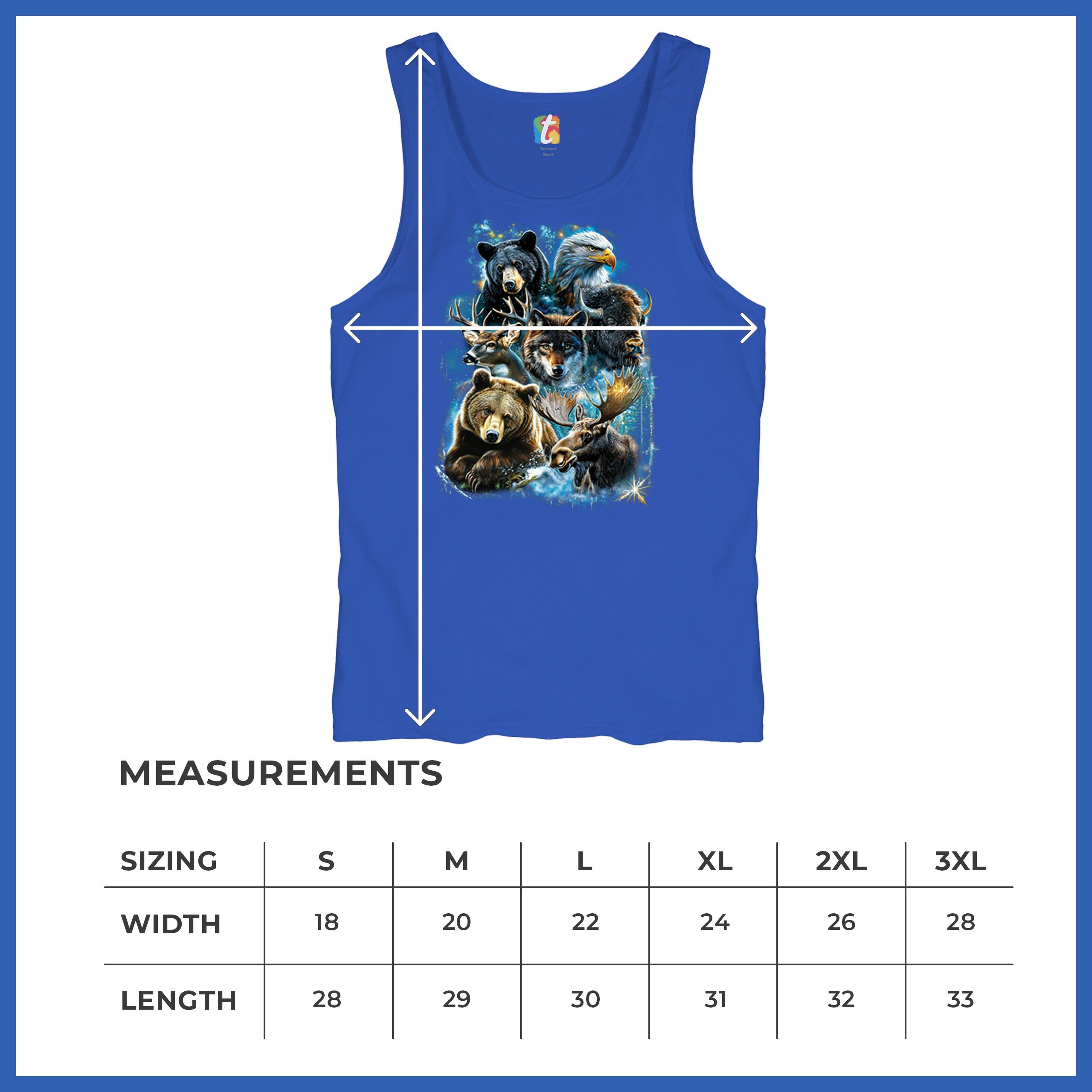 Wildlife Collage Tank Top Animal Nature Lovers Wolf Moose Forest Men's Top - Picture 43 of 43