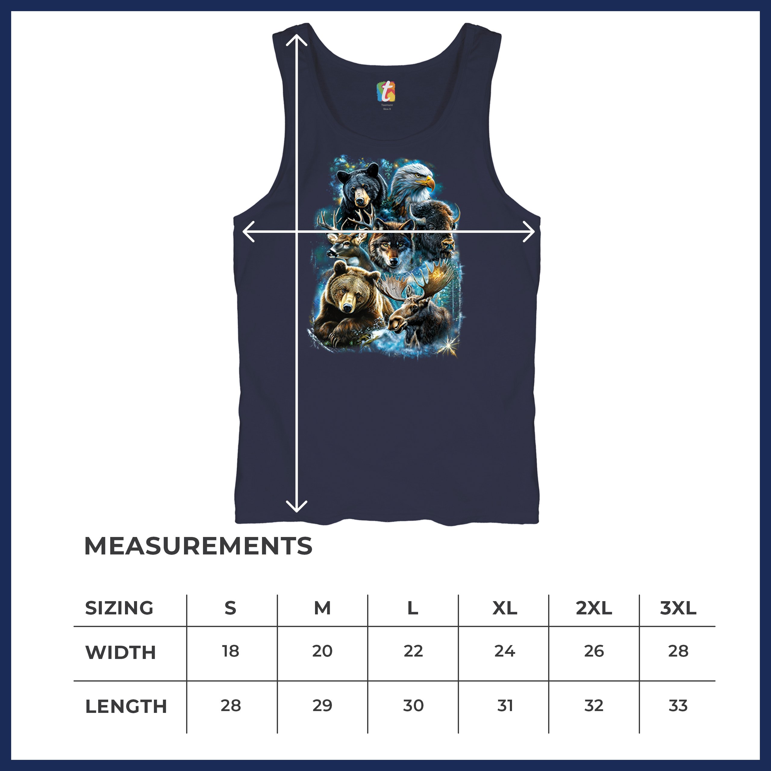 Wildlife Collage Tank Top Animal Nature Lovers Wolf Moose Forest Men's Top - Picture 36 of 43