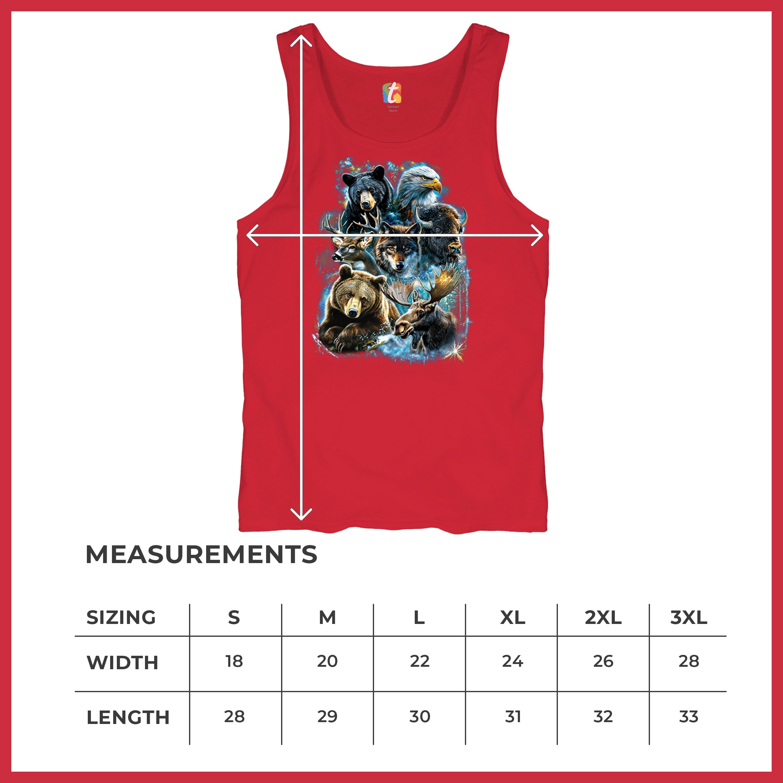 Wildlife Collage Tank Top Animal Nature Lovers Wolf Moose Forest Men's Top - Picture 22 of 43