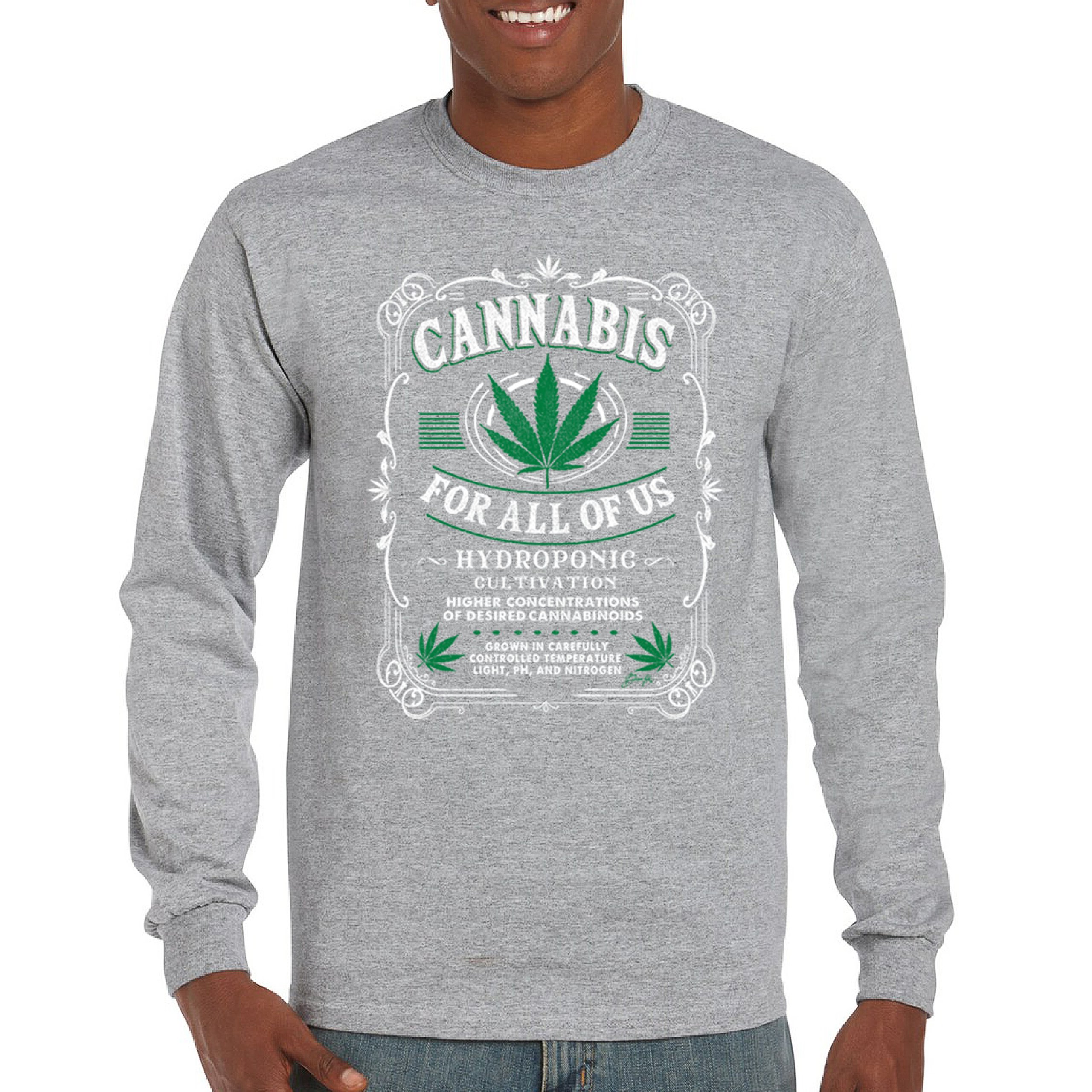 Cannabis For All Long Sleeve T-shirt Funny 420 Weed Pot Leaf Smoking Marijuana - Picture 9 of 57