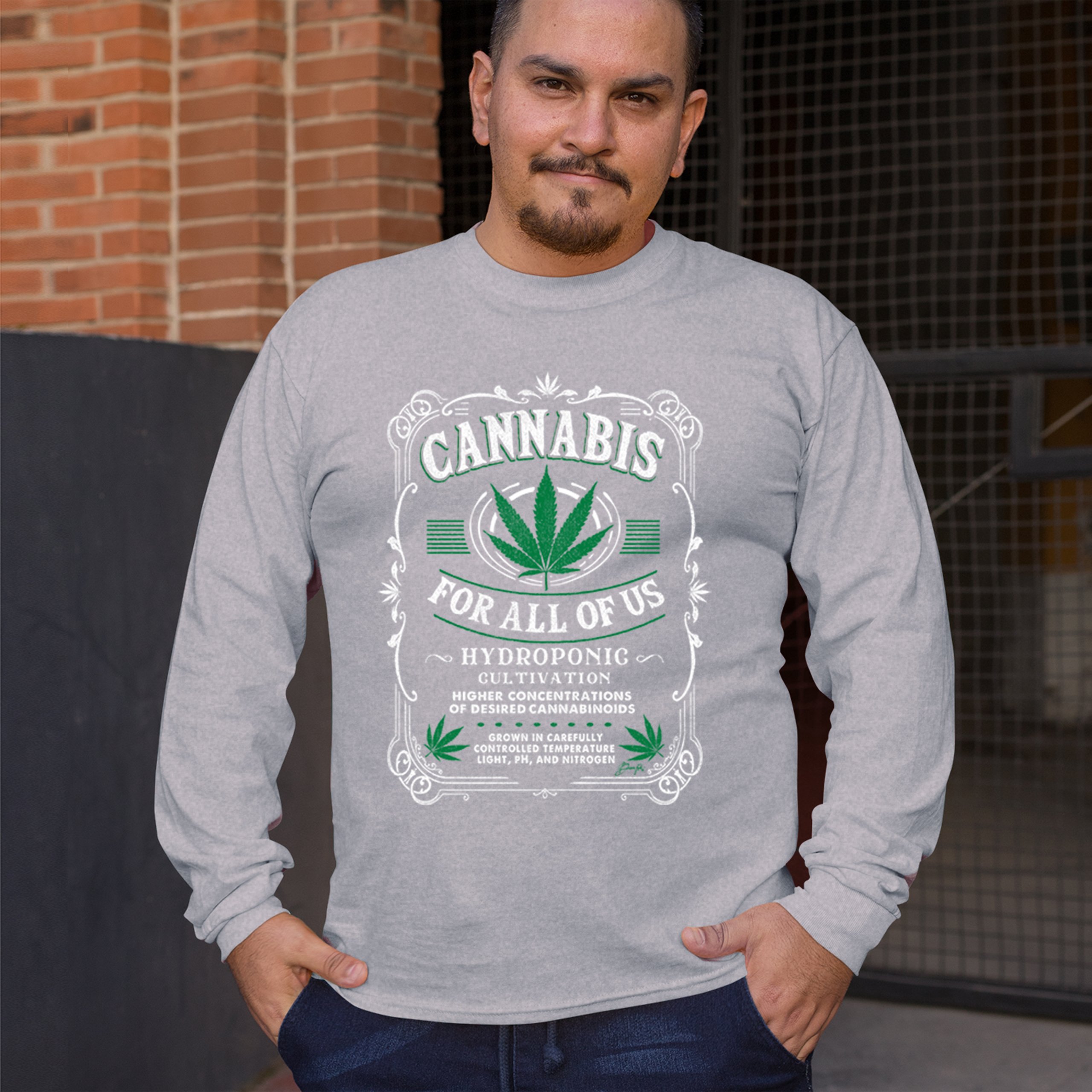 Cannabis For All Long Sleeve T-shirt Funny 420 Weed Pot Leaf Smoking Marijuana - Picture 12 of 57