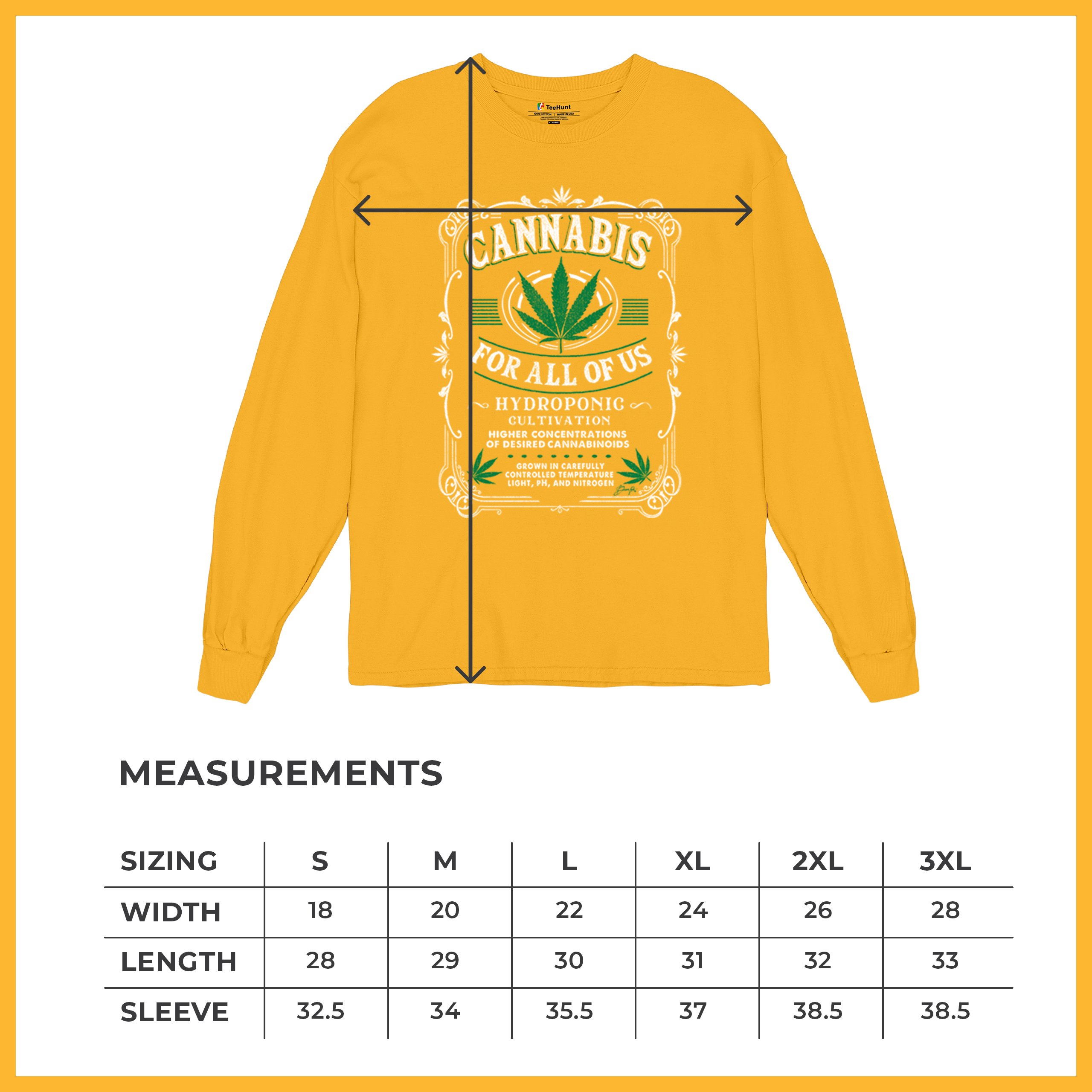 Cannabis For All Long Sleeve T-shirt Funny 420 Weed Pot Leaf Smoking Marijuana - Picture 57 of 57