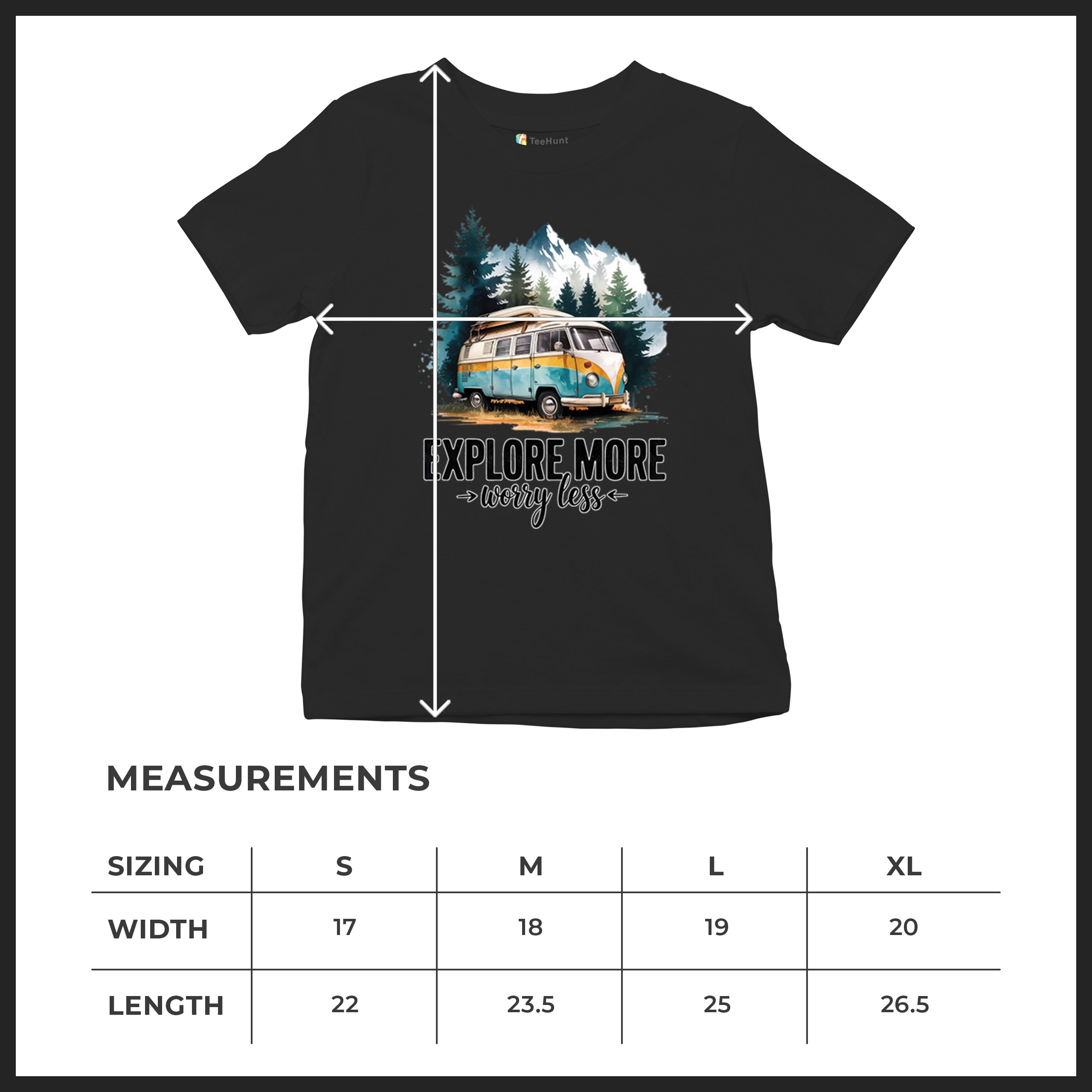 Explore More Worry Less Youth T-shirt Camping Trail Hiking Tent Life Kids - Picture 15 of 50