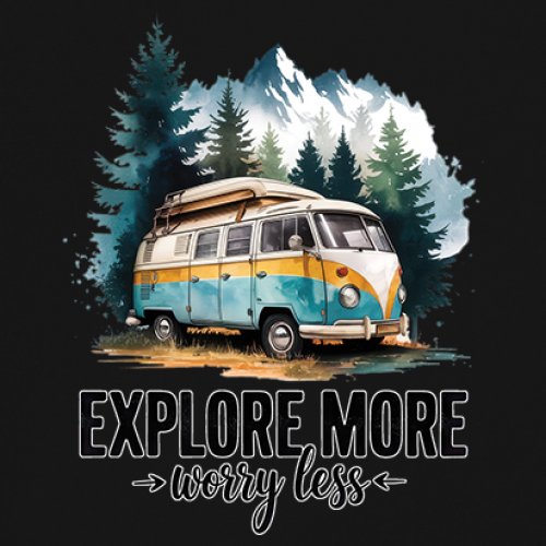 Explore More Worry Less Youth T-shirt Camping Trail Hiking Tent Life Kids - Picture 11 of 50