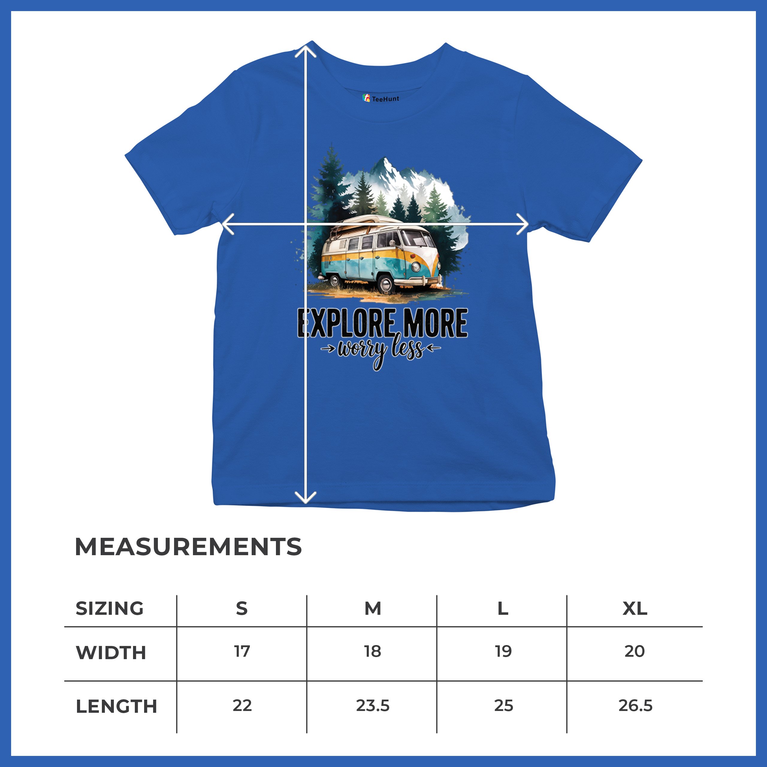 Explore More Worry Less Youth T-shirt Camping Trail Hiking Tent Life Kids - Picture 43 of 50
