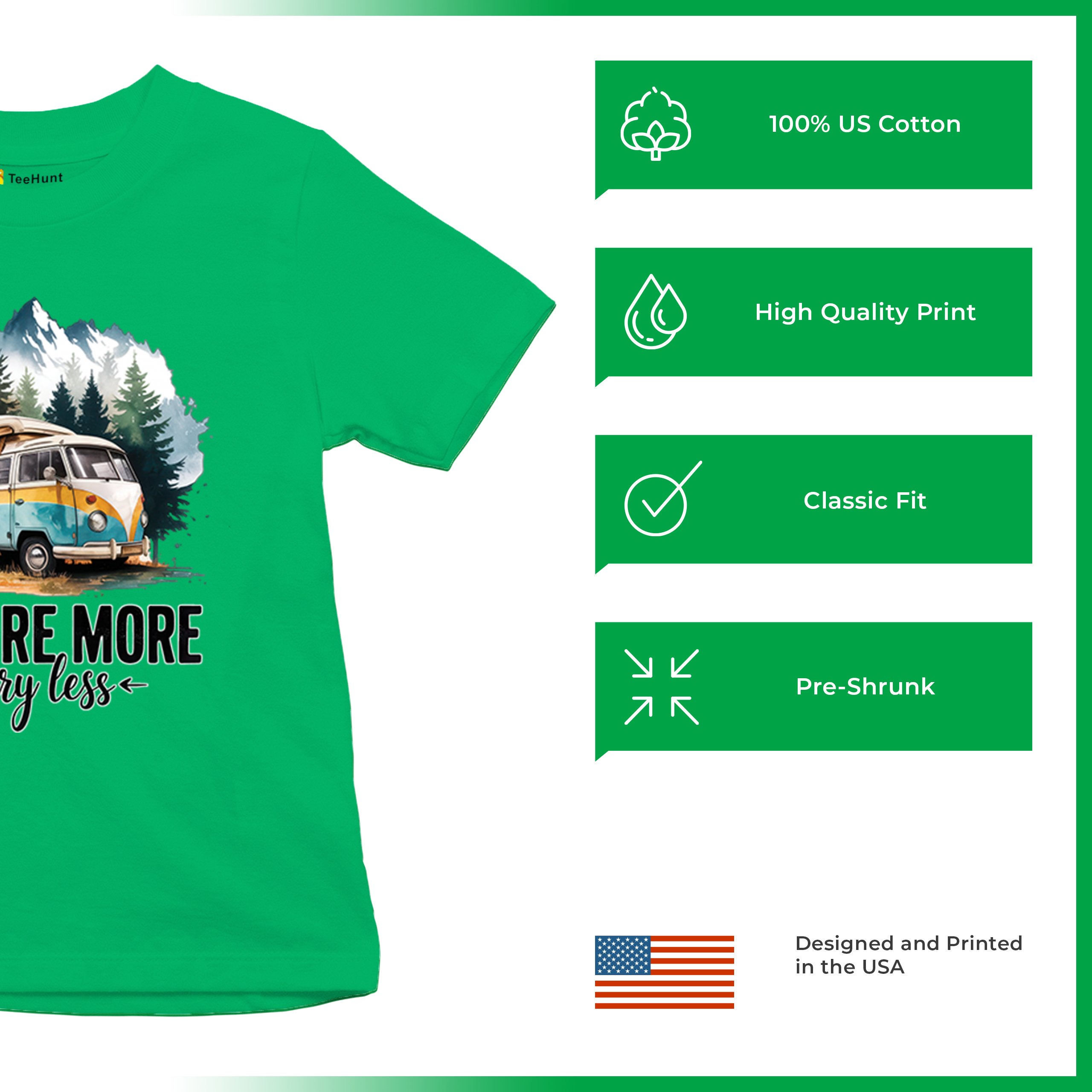 Explore More Worry Less Youth T-shirt Camping Trail Hiking Tent Life Kids - Picture 35 of 50