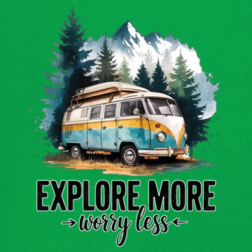 Explore More Worry Less Youth T-shirt Camping Trail Hiking Tent Life Kids - Picture 32 of 50