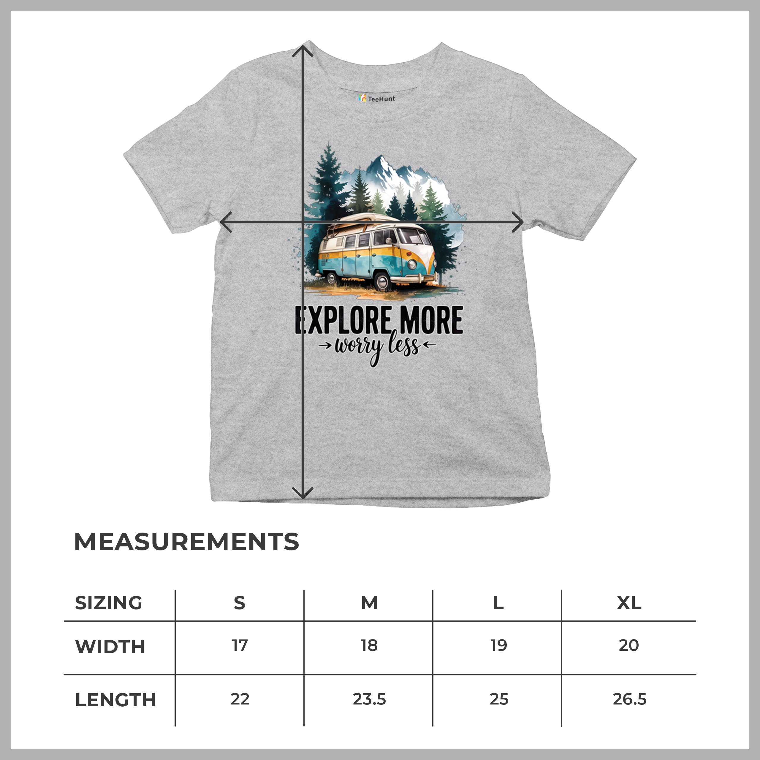 Explore More Worry Less Youth T-shirt Camping Trail Hiking Tent Life Kids - Picture 22 of 50