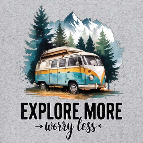 Explore More Worry Less Youth T-shirt Camping Trail Hiking Tent Life Kids - Picture 18 of 50