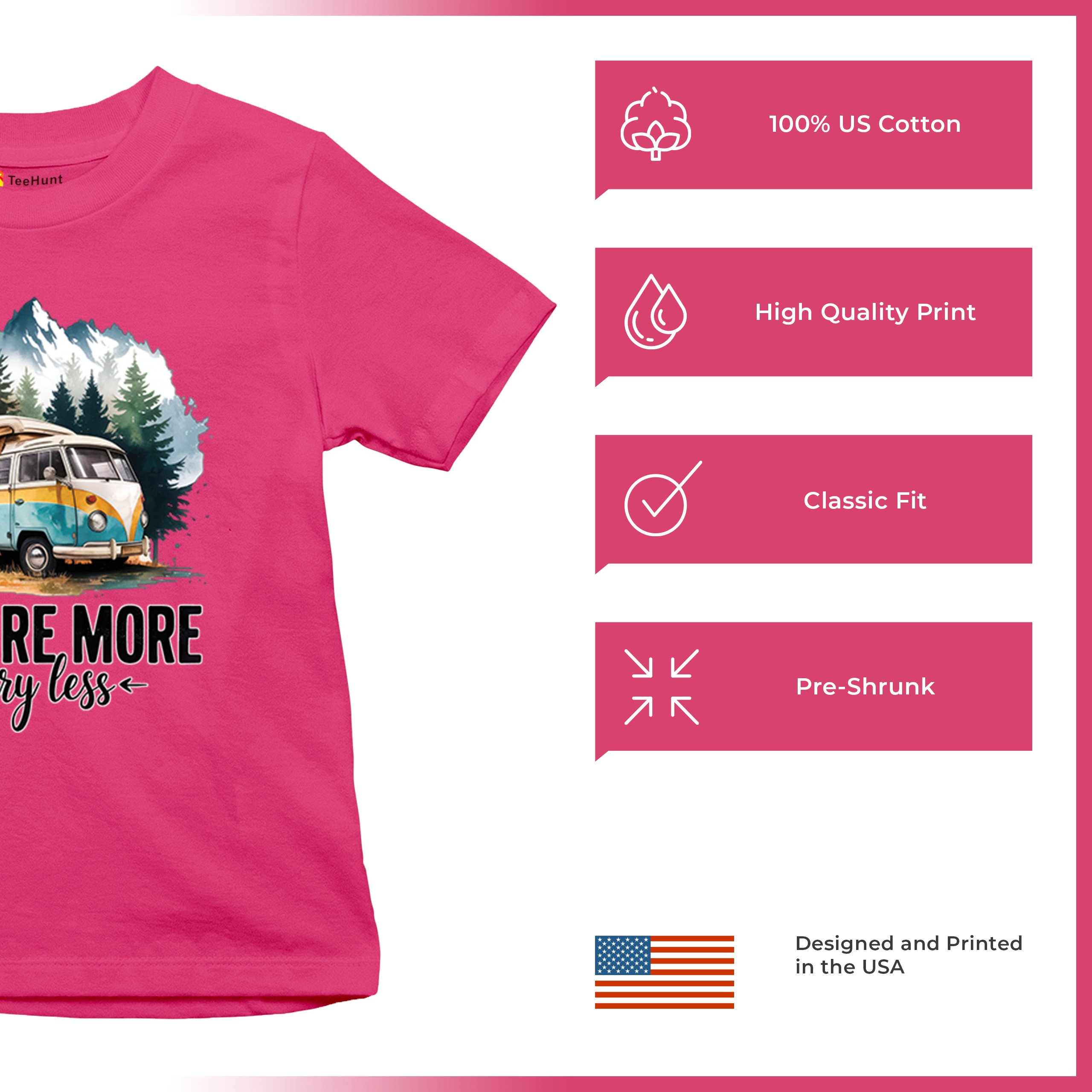 Explore More Worry Less Youth T-shirt Camping Trail Hiking Tent Life Kids - Picture 49 of 50