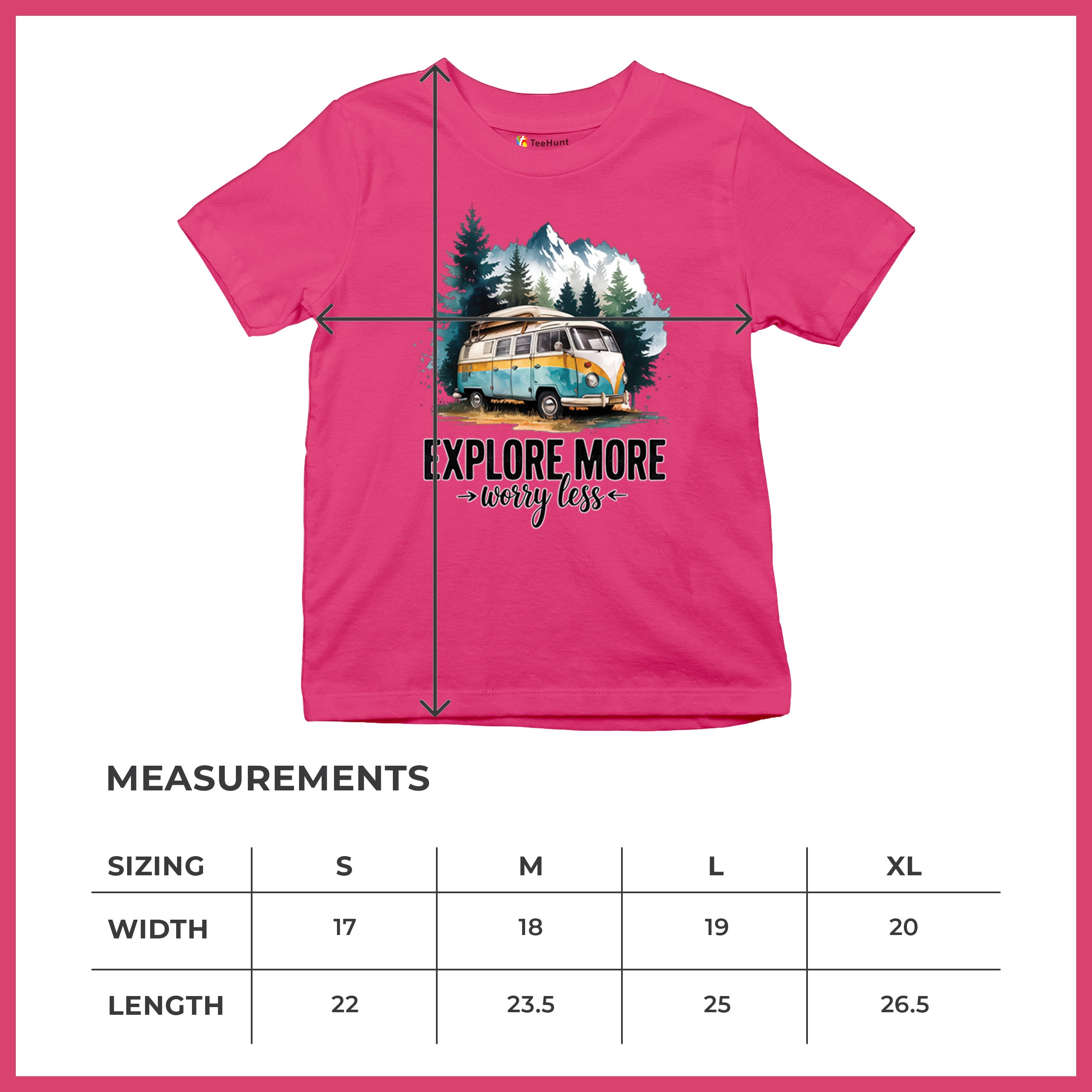 Explore More Worry Less Youth T-shirt Camping Trail Hiking Tent Life Kids - Picture 50 of 50