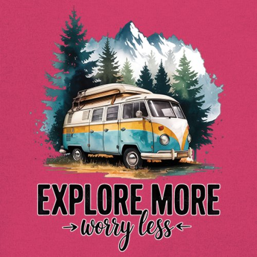 Explore More Worry Less Youth T-shirt Camping Trail Hiking Tent Life Kids - Picture 46 of 50