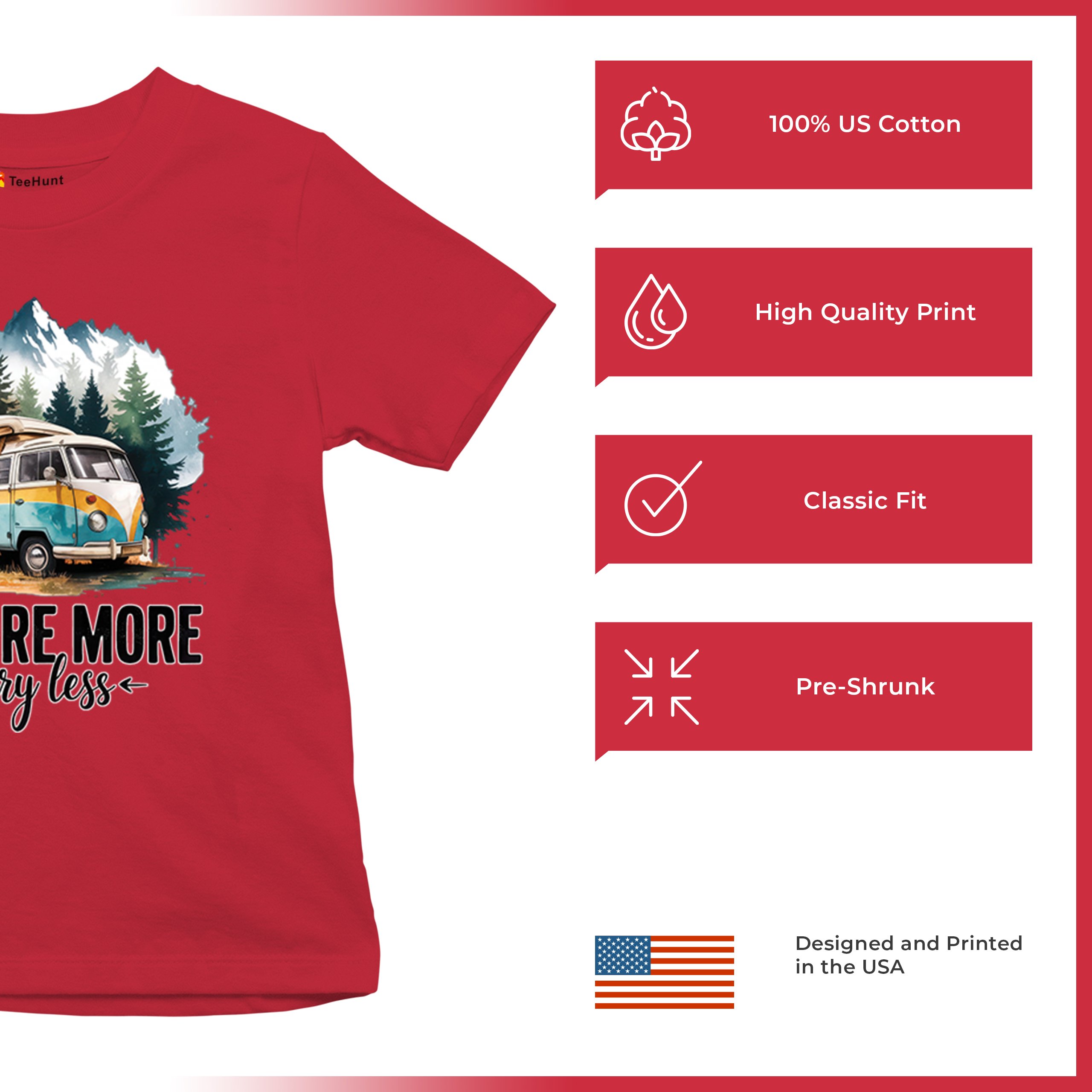 Explore More Worry Less Youth T-shirt Camping Trail Hiking Tent Life Kids - Picture 28 of 50