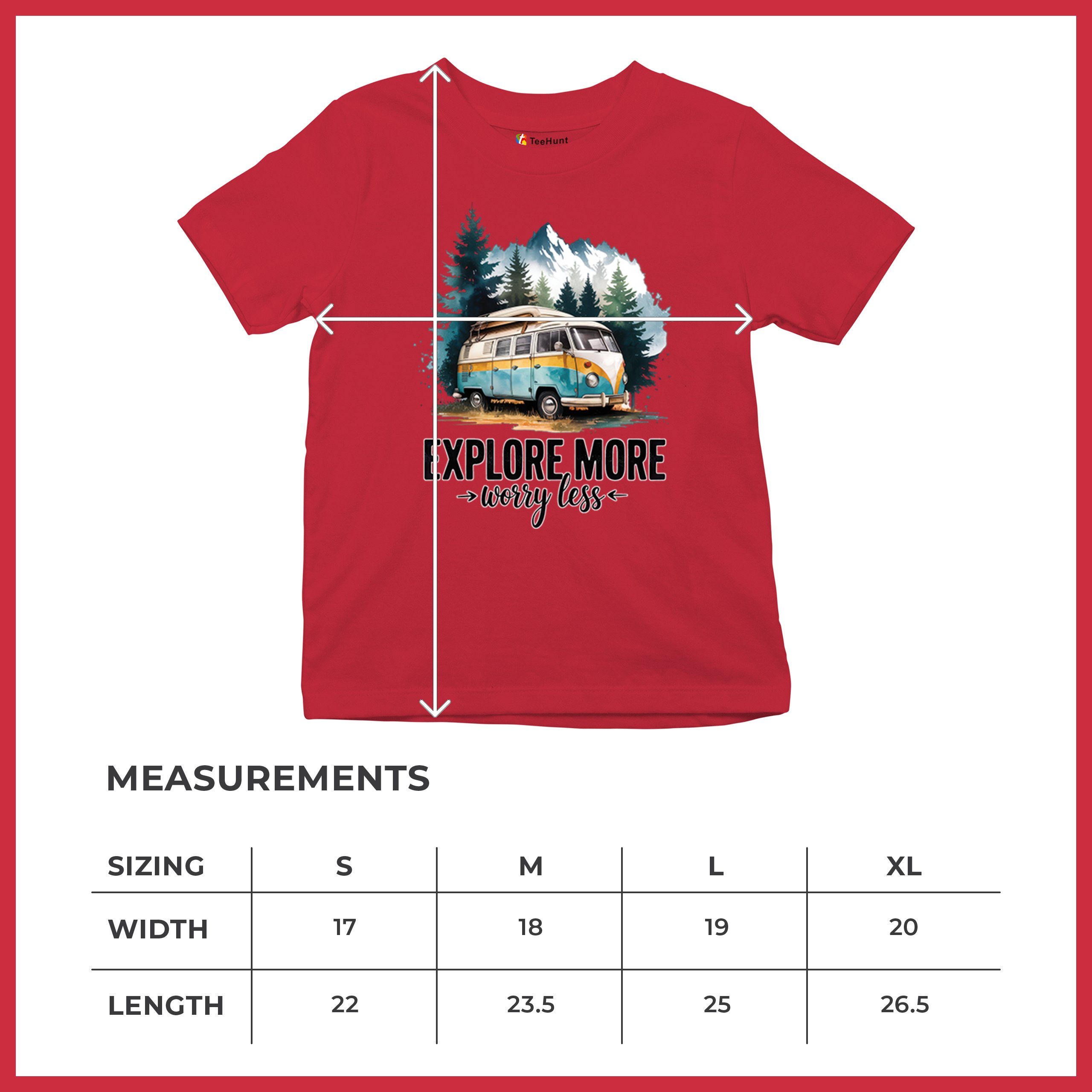 Explore More Worry Less Youth T-shirt Camping Trail Hiking Tent Life Kids - Picture 29 of 50