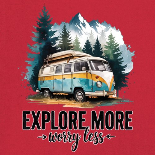 Explore More Worry Less Youth T-shirt Camping Trail Hiking Tent Life Kids - Picture 25 of 50