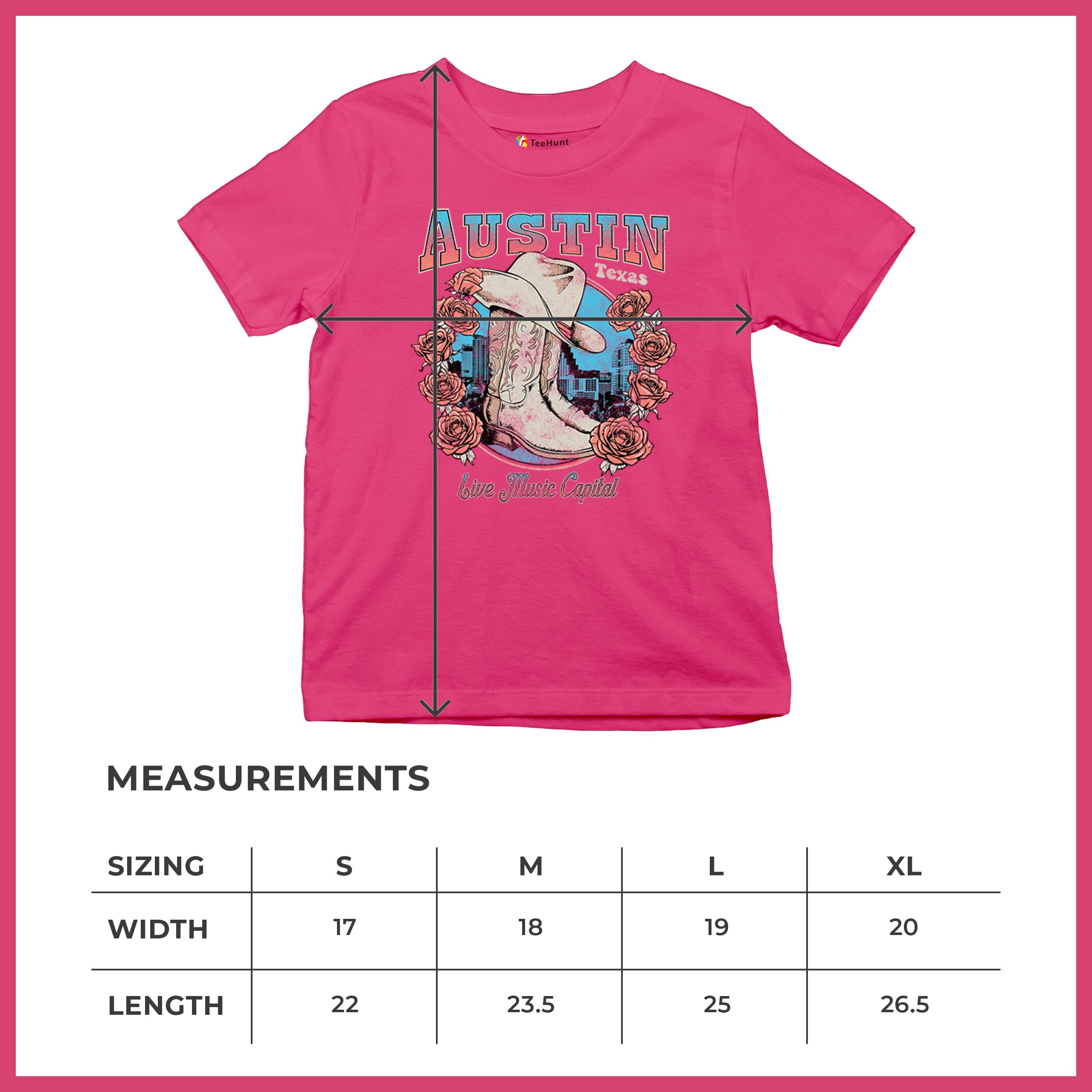 Austin Live Music Capital Youth T-shirt Country Cowgirl Boots and Hat Kids - Picture 50 of 50
