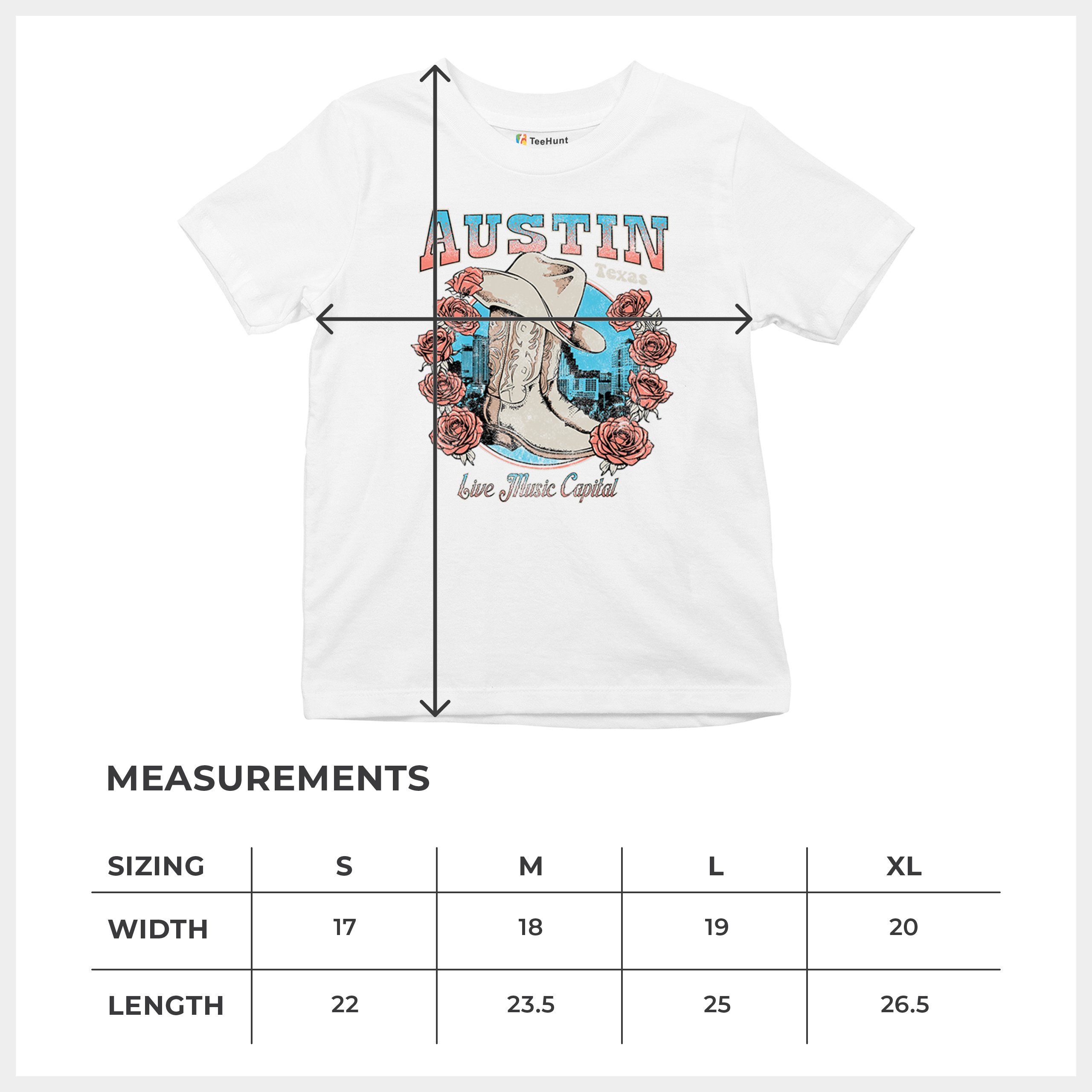 Austin Live Music Capital Youth T-shirt Country Cowgirl Boots and Hat Kids - Picture 29 of 50