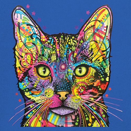 Dean Russo Shiva Cat Stare Youth T-shirt Neon Mosaic Colorful Kitten Eyes Kids - Picture 39 of 50