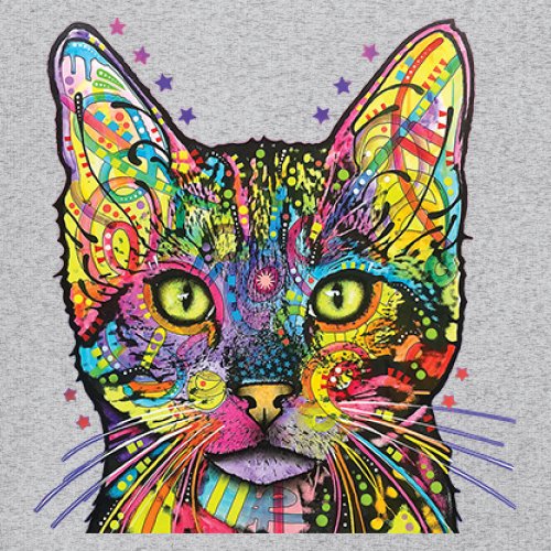 Dean Russo Shiva Cat Stare Youth T-shirt Neon Mosaic Colorful Kitten Eyes Kids - Picture 11 of 50