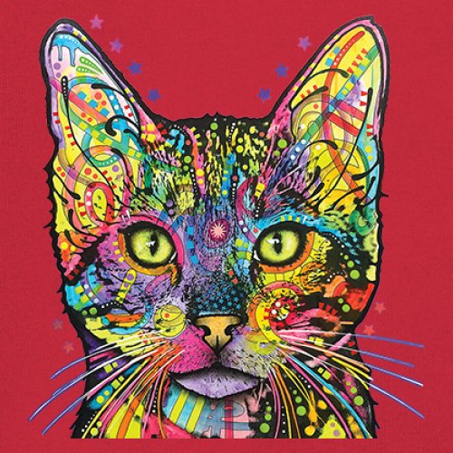 Dean Russo Shiva Cat Stare Youth T-shirt Neon Mosaic Colorful Kitten Eyes Kids - Picture 18 of 50