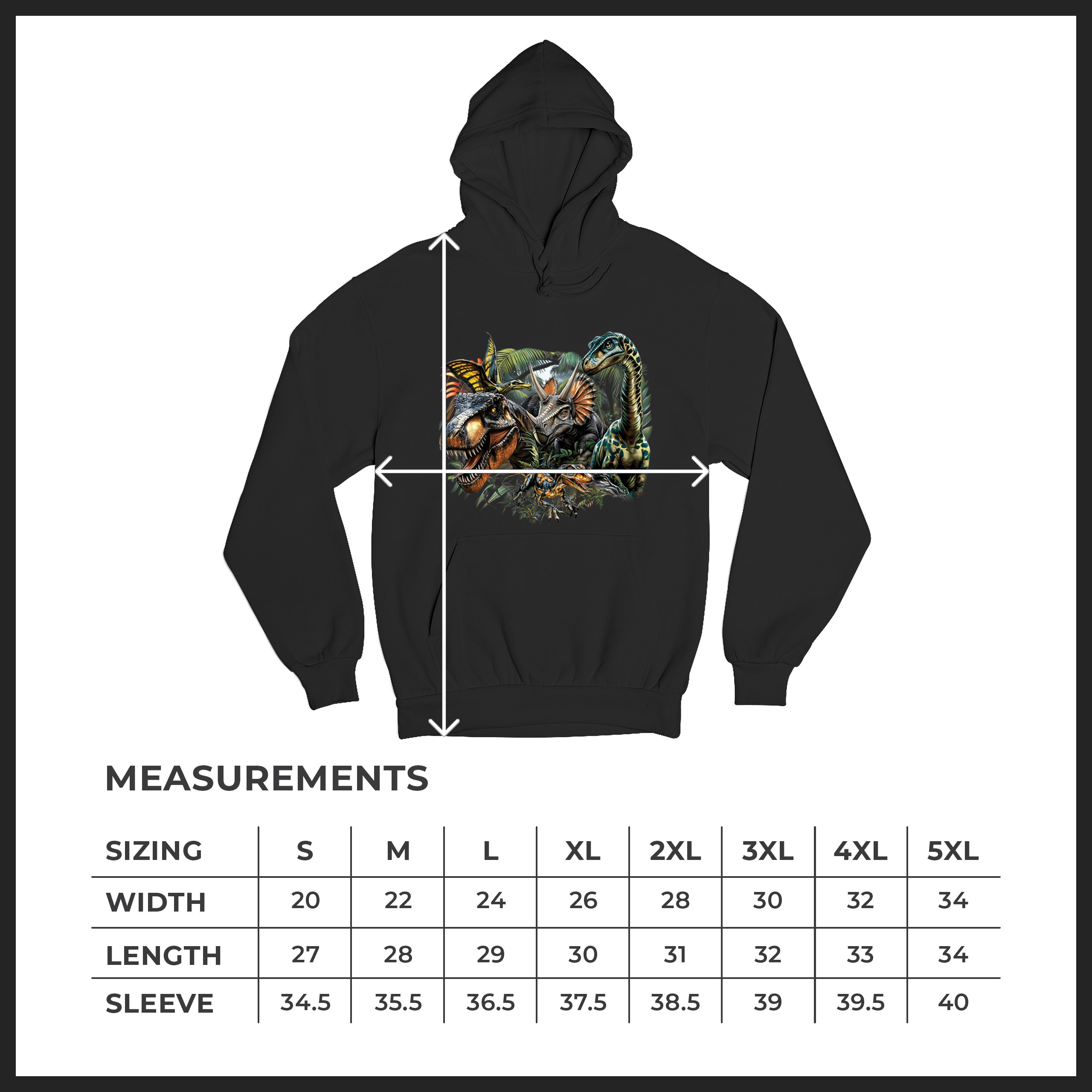 Dinosaur Jungle Sweatshirt T-Rex Triceratops Brachiosaurus Jurassic Hoodie - Picture 8 of 57