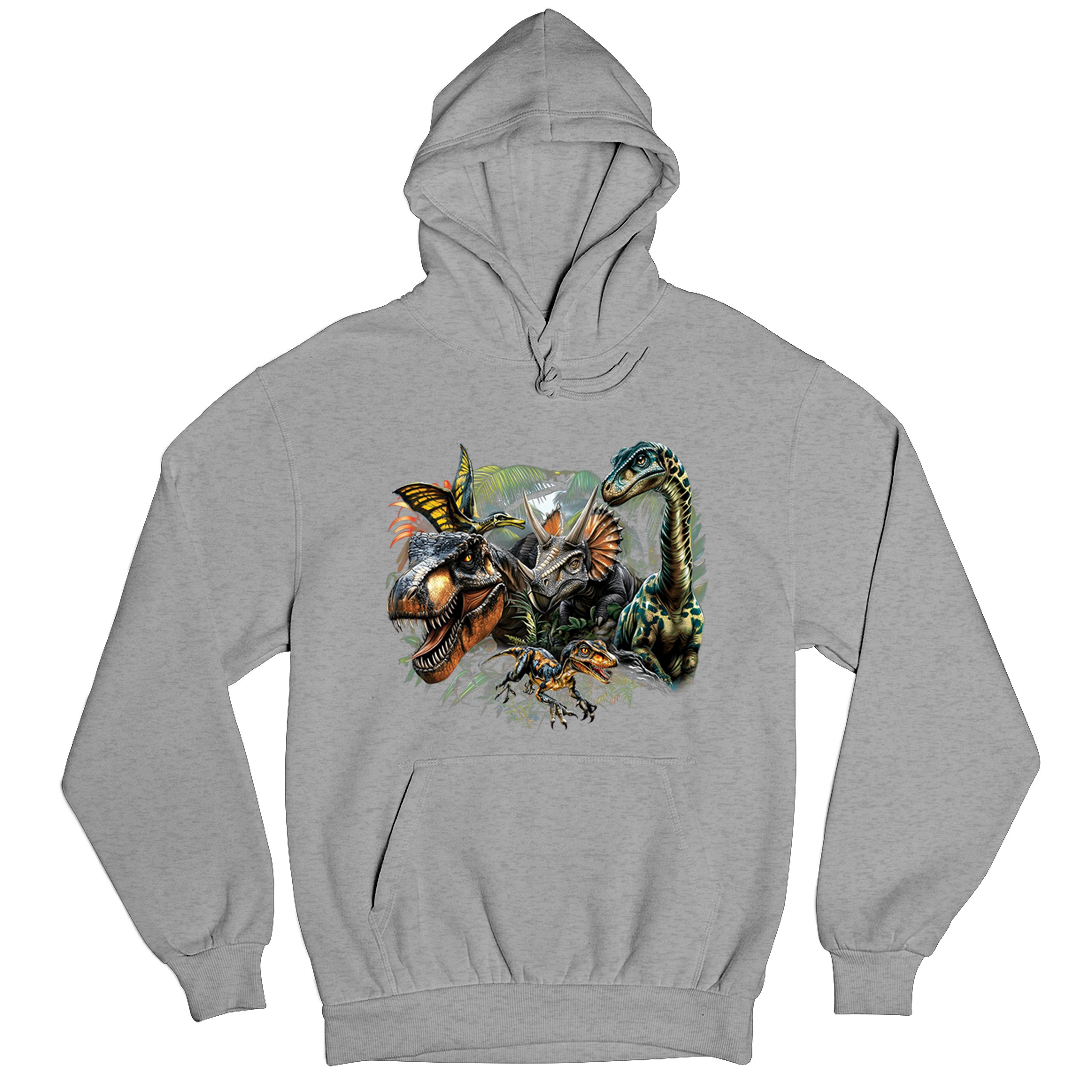 Dinosaur Jungle Sweatshirt T-Rex Triceratops Brachiosaurus Jurassic Hoodie - Picture 13 of 57