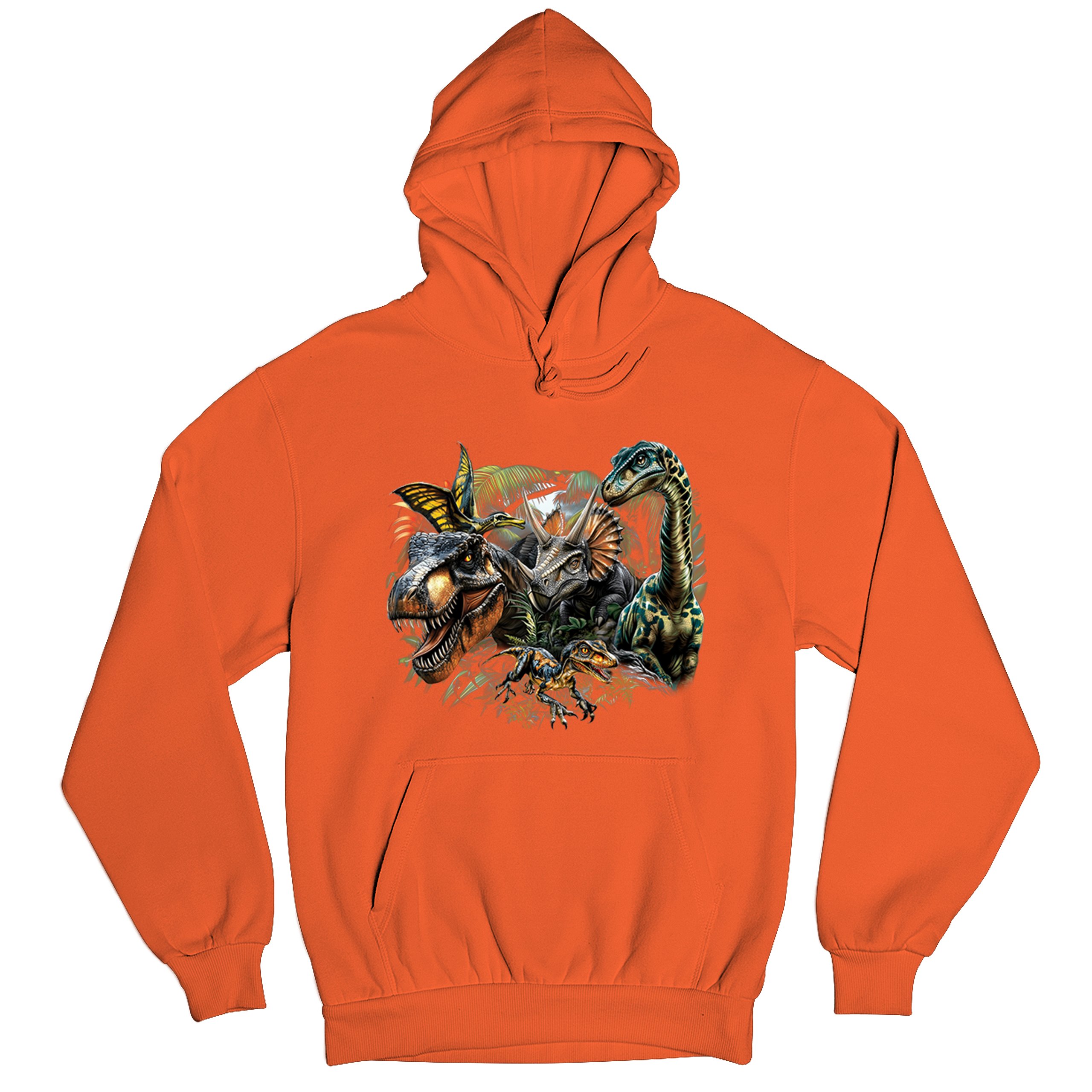 Dinosaur Jungle Sweatshirt T-Rex Triceratops Brachiosaurus Jurassic Hoodie - Picture 20 of 57
