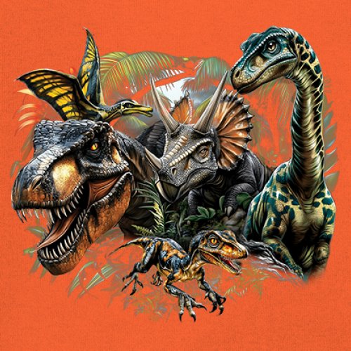 Dinosaur Jungle Sweatshirt T-Rex Triceratops Brachiosaurus Jurassic Hoodie - Picture 18 of 57