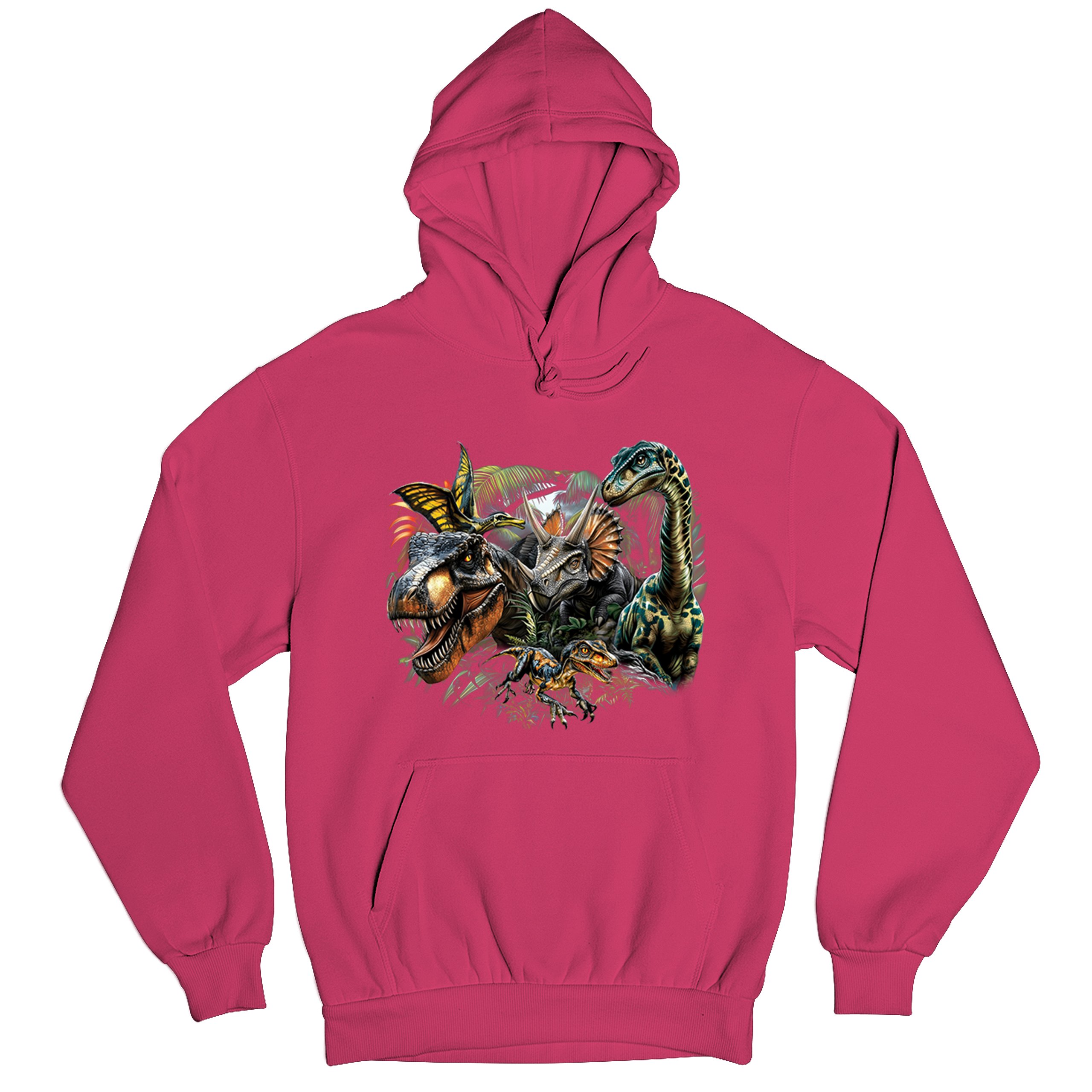Dinosaur Jungle Sweatshirt T-Rex Triceratops Brachiosaurus Jurassic Hoodie - Picture 55 of 57